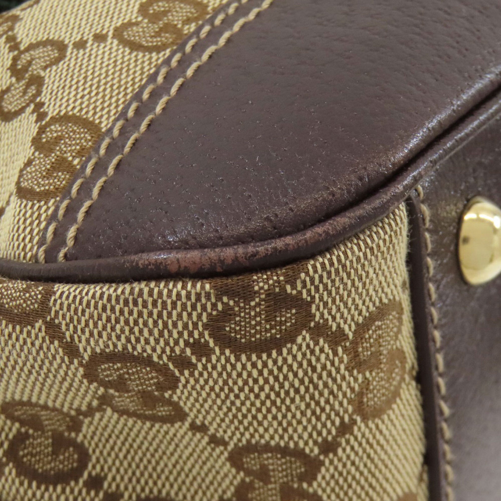 Gucci Brown Canvas Boston Bag Tote Bag (Pre-Owned)