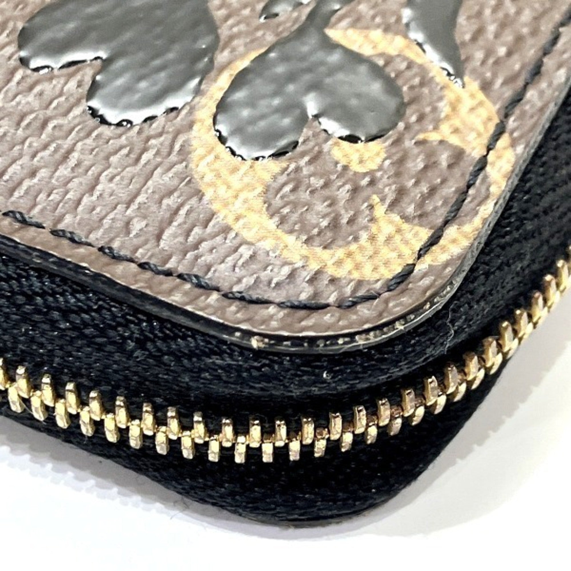 Louis Vuitton Monogram Black Brown Coin Purse/Coin Case (Pre-Owned)