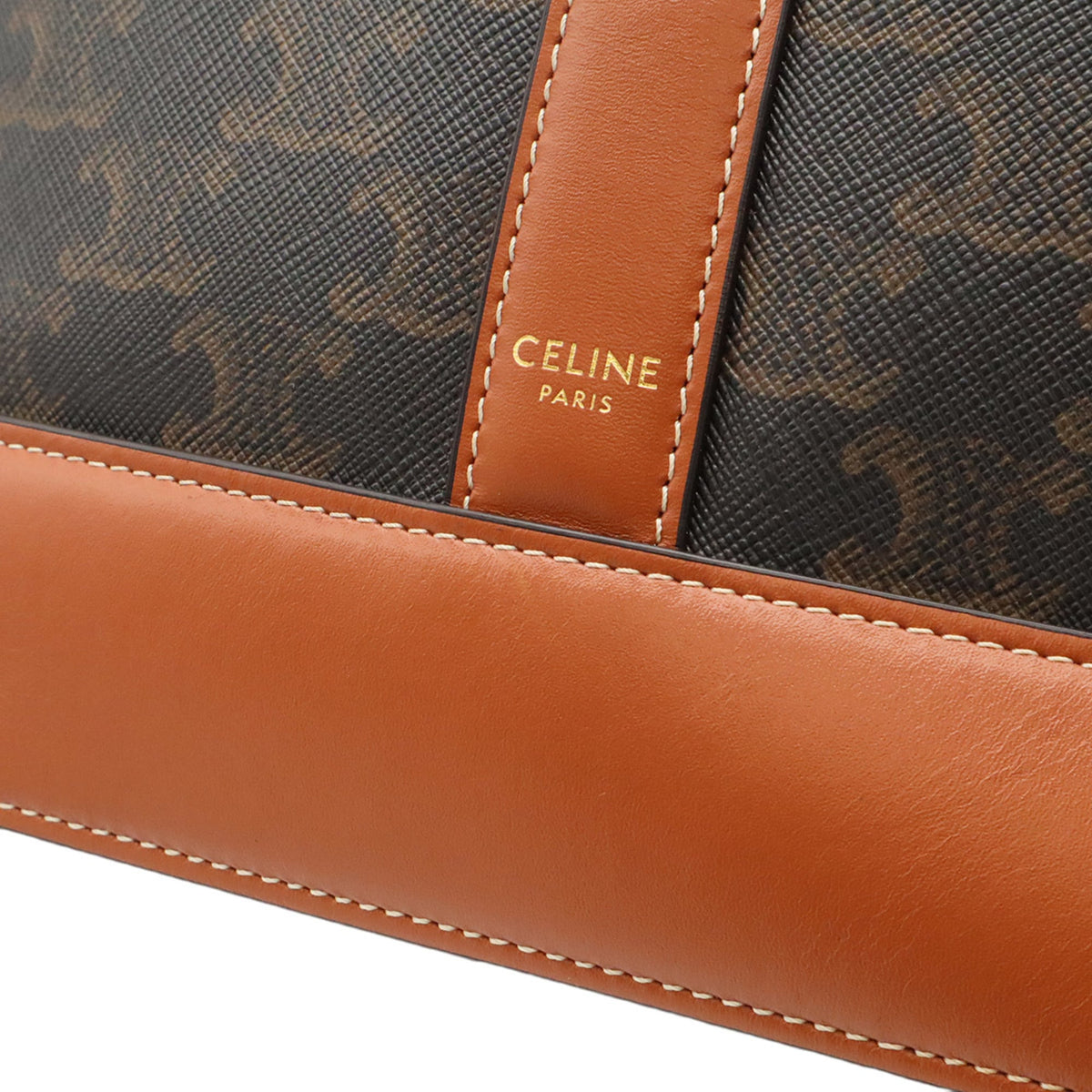 Celine Brown Canvas Shoulder Bag (Pre-Owned)