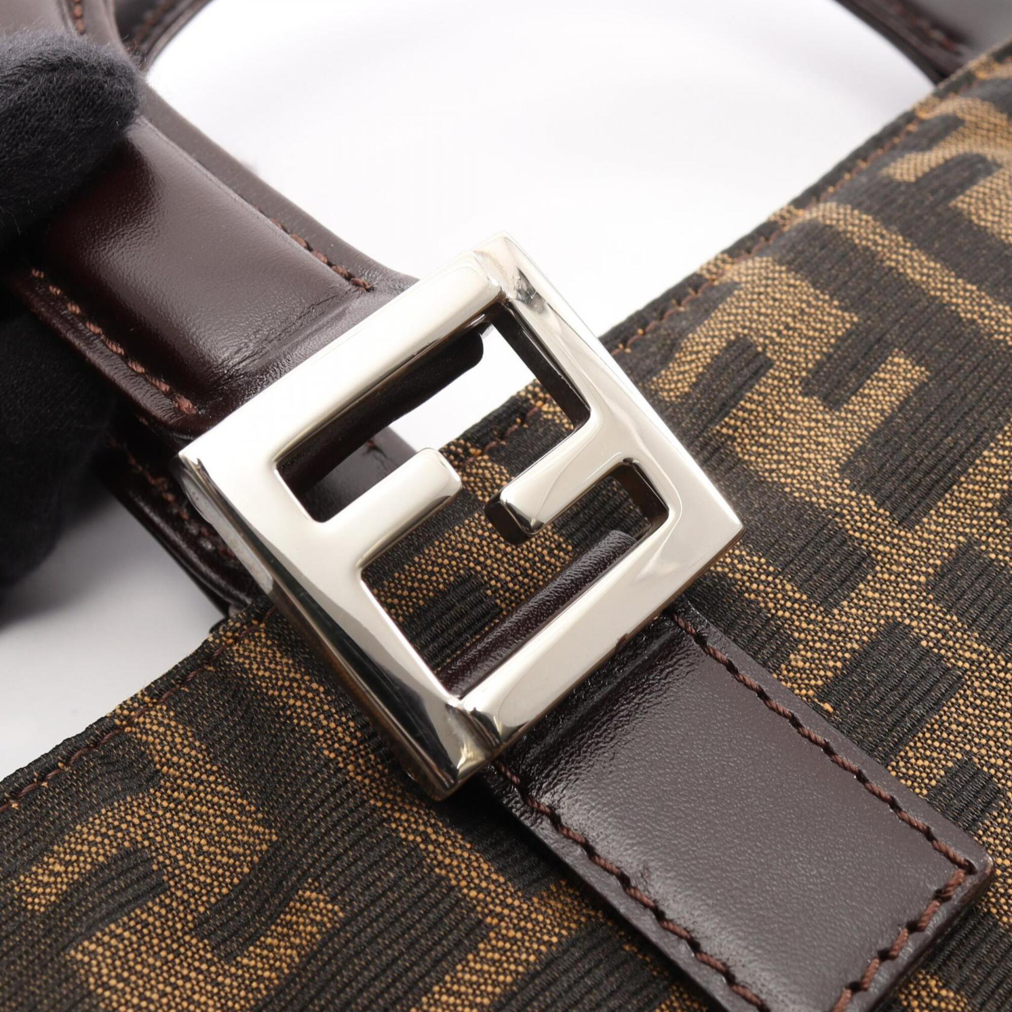 Fendi Brown Canvas Leather Handbag (Pre-Owned)
