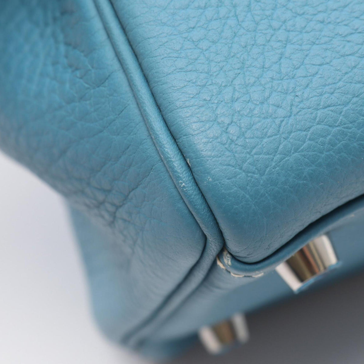 Hermes Blue Taurillon Clemence Leather Handbag (Pre-Owned)