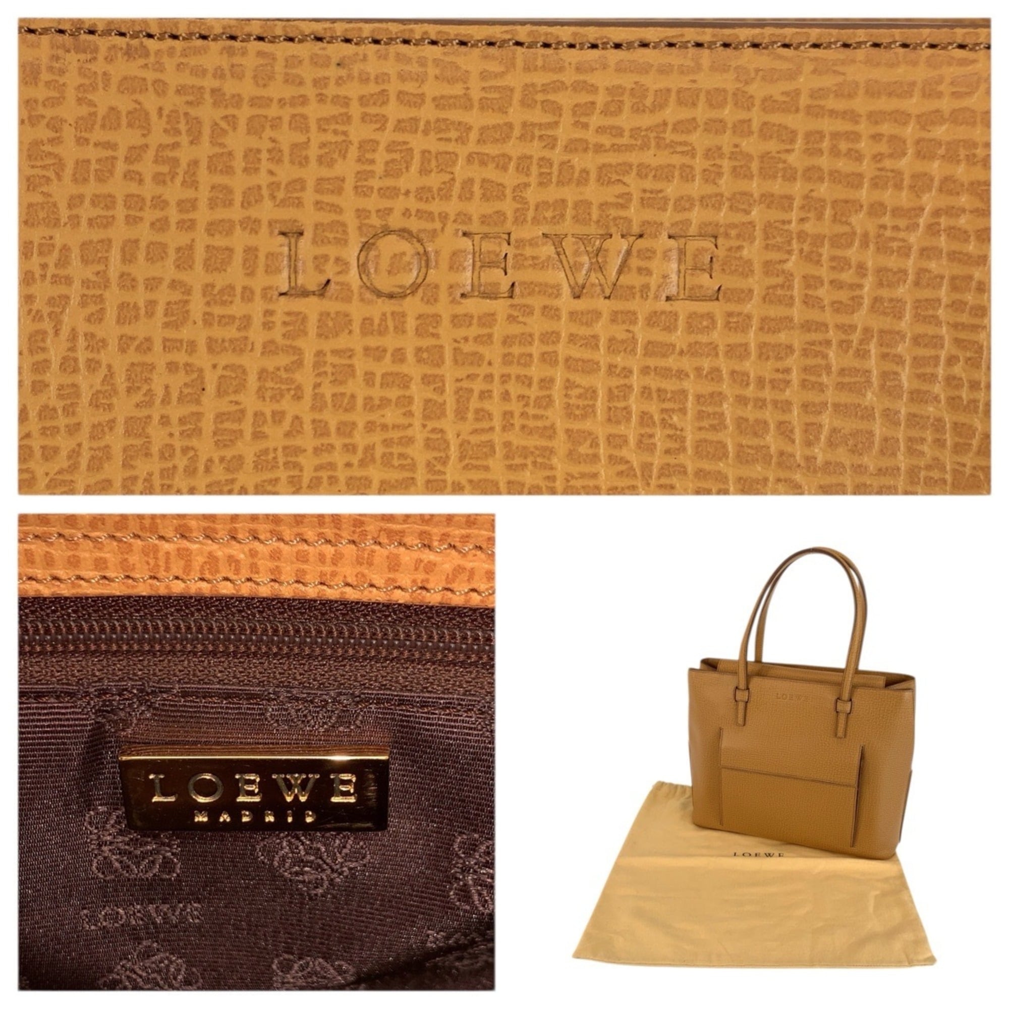 Loewe Beige Leather Handbag Tote Bag (Pre-Owned)