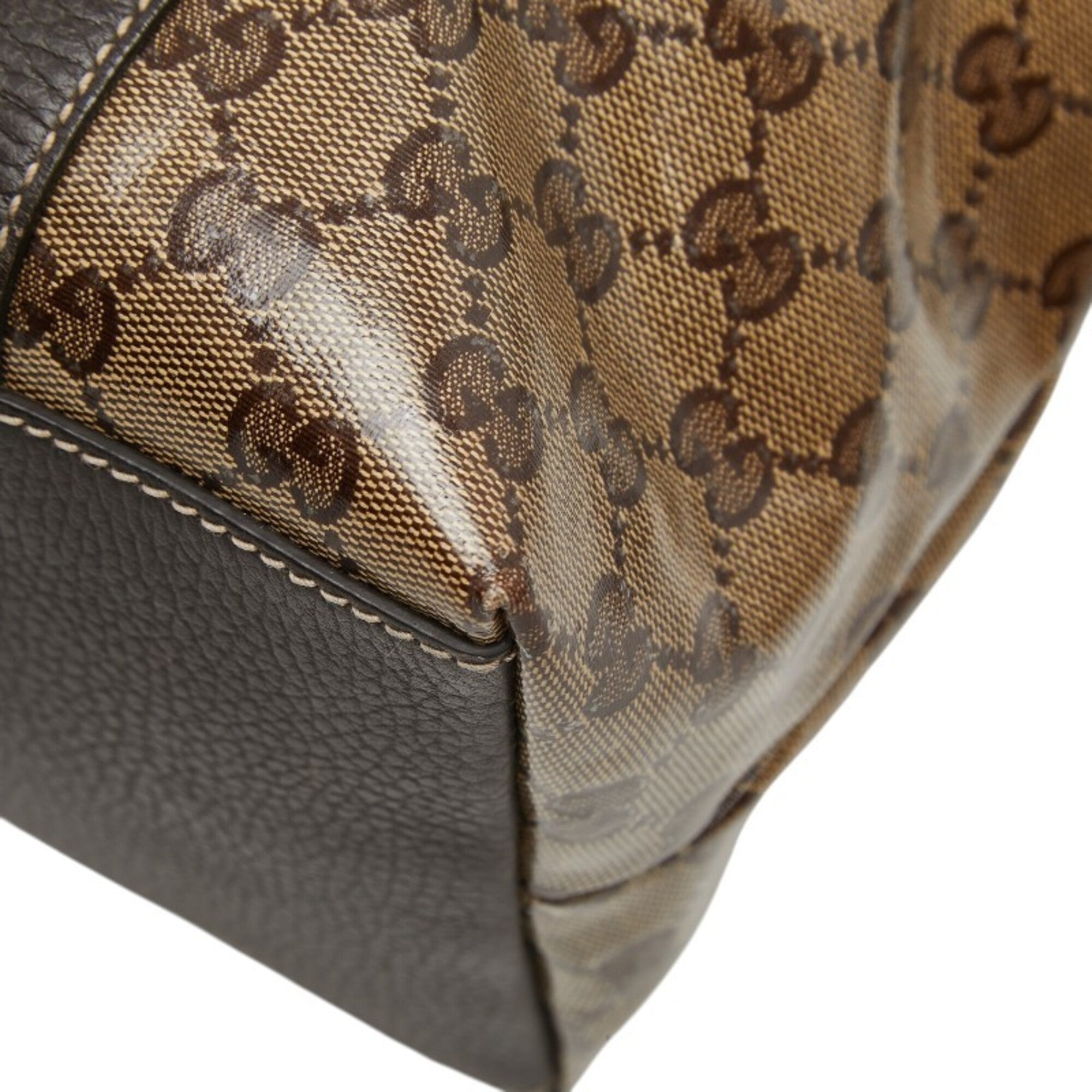 Gucci Brown Leather Handbag Shoulder Bag (Pre-Owned)