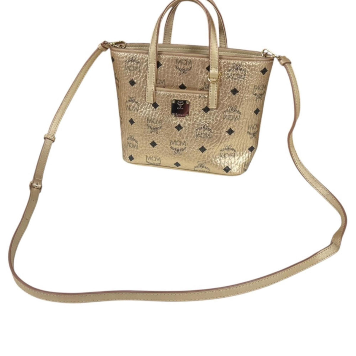 Mcm Gold Leather Shoulder Bag (Pre-Owned)