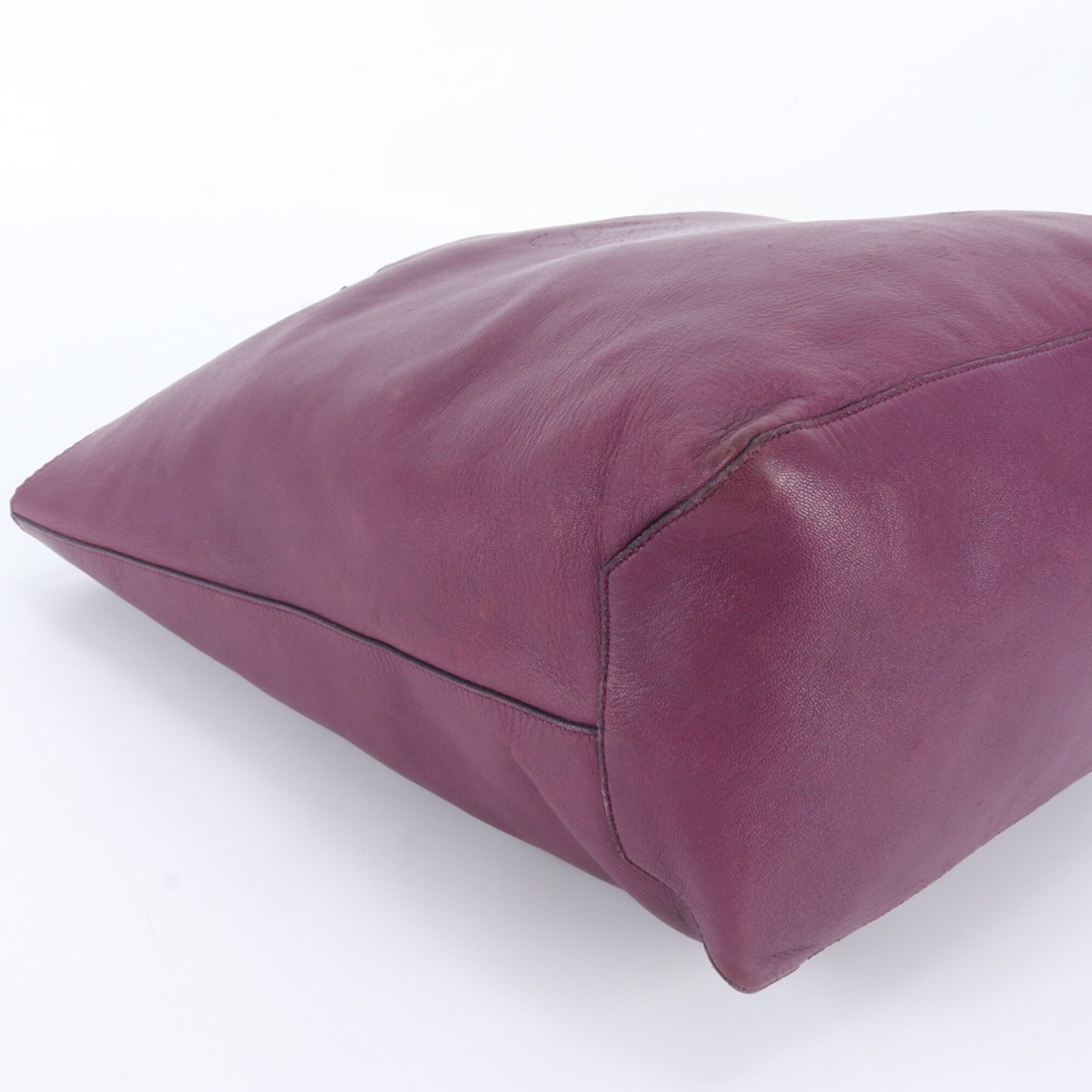 Loewe Purple Leather Handbag Shoulder Bag Tote Bag (Pre-Owned)