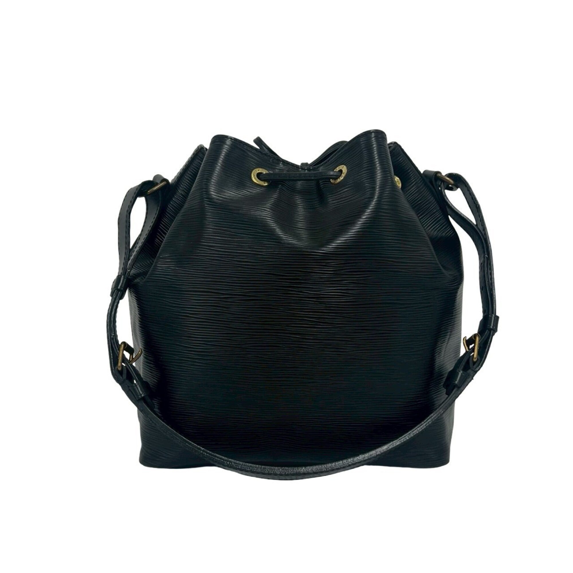 Louis Vuitton Black Leather Shoulder Bag Tote Bag (Pre-Owned)