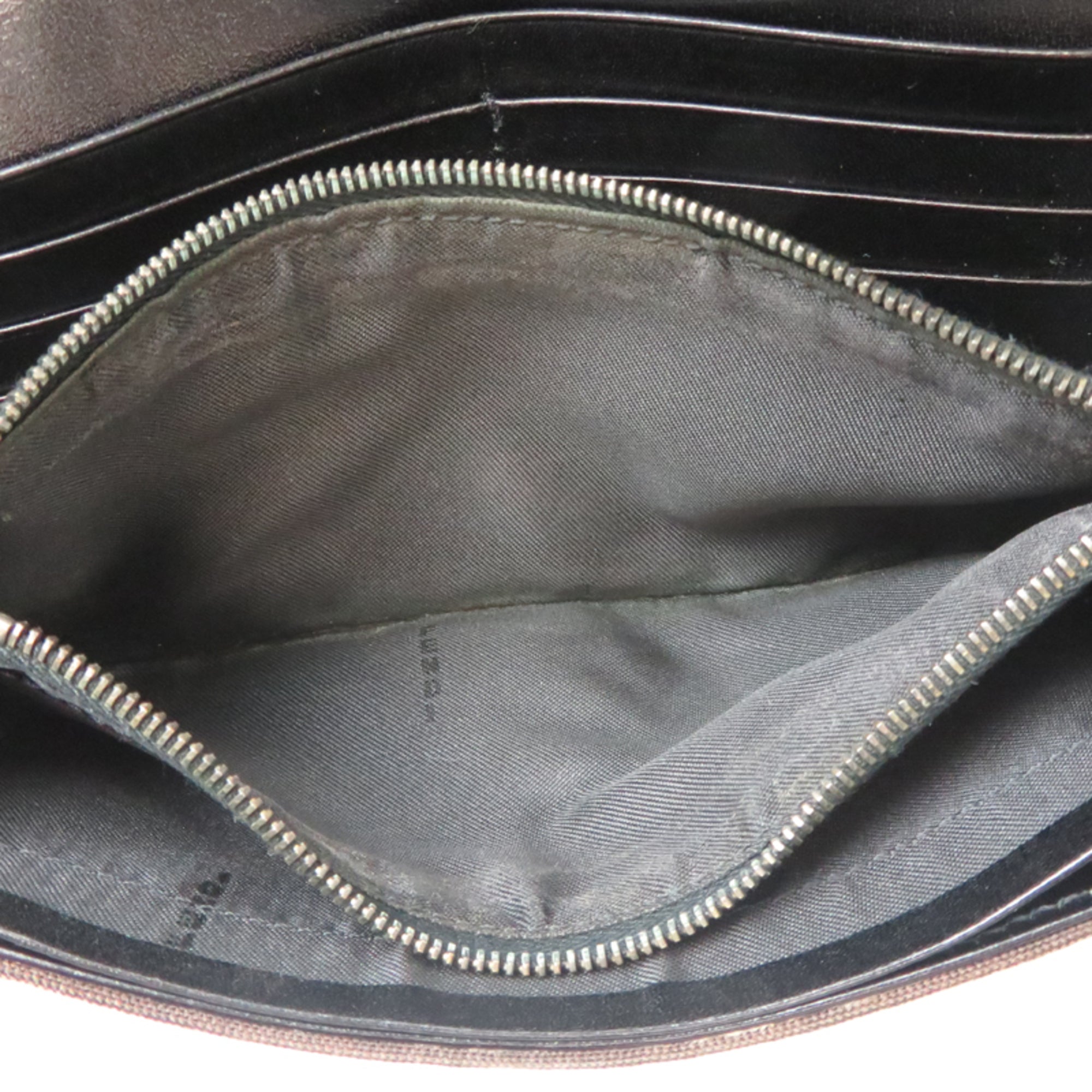 Fendi Brown Canvas Leather Long Wallet (Bi-Fold) (Pre-Owned)