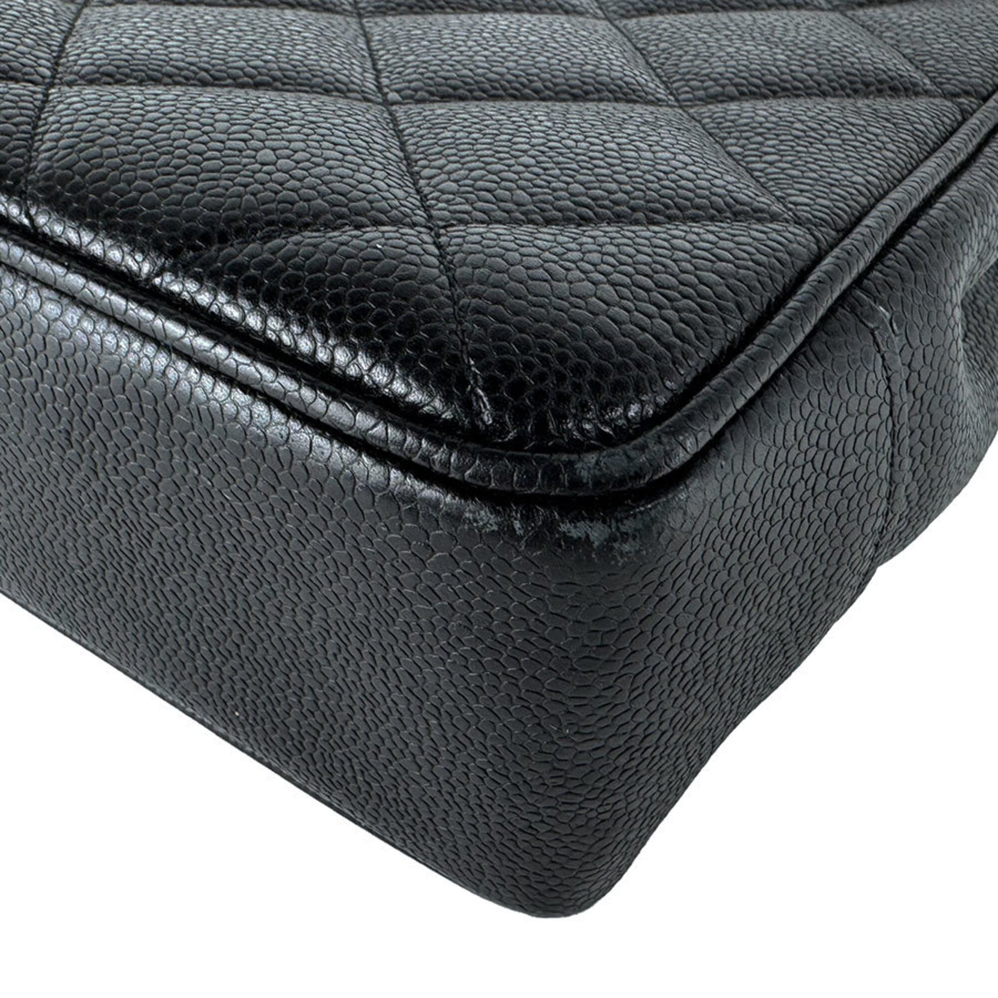 Chanel Black Grained Calfskin Shoulder Bag (Pre-Owned)