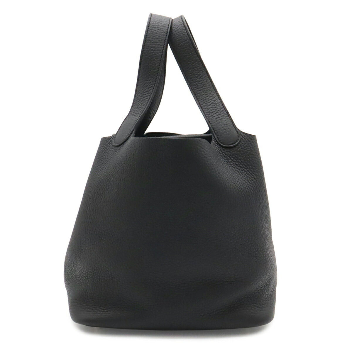 Hermes Black Taurillon Clemence Leather Handbag Tote Bag (Pre-Owned)