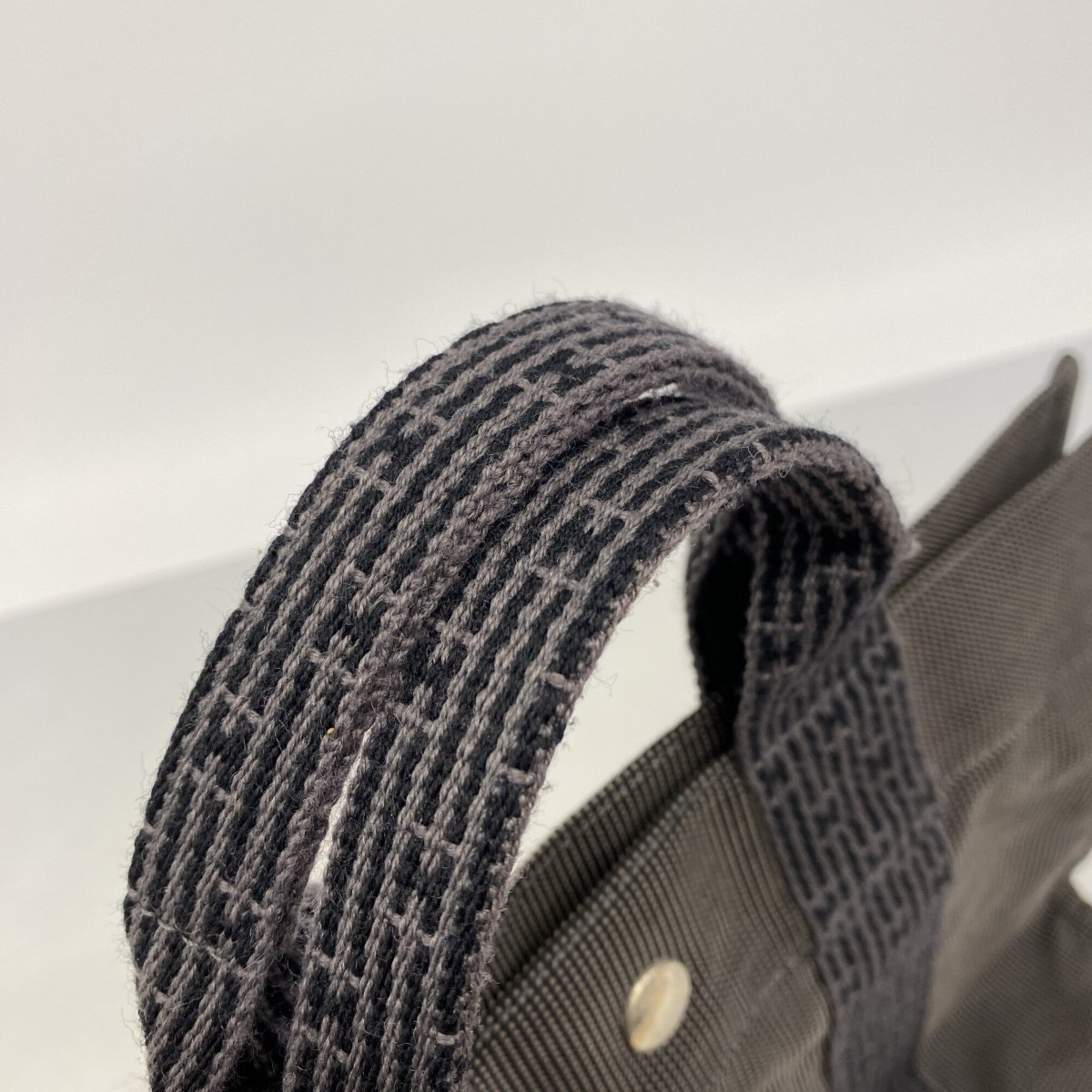 Hermes Gray Canvas Handbag (Pre-Owned)