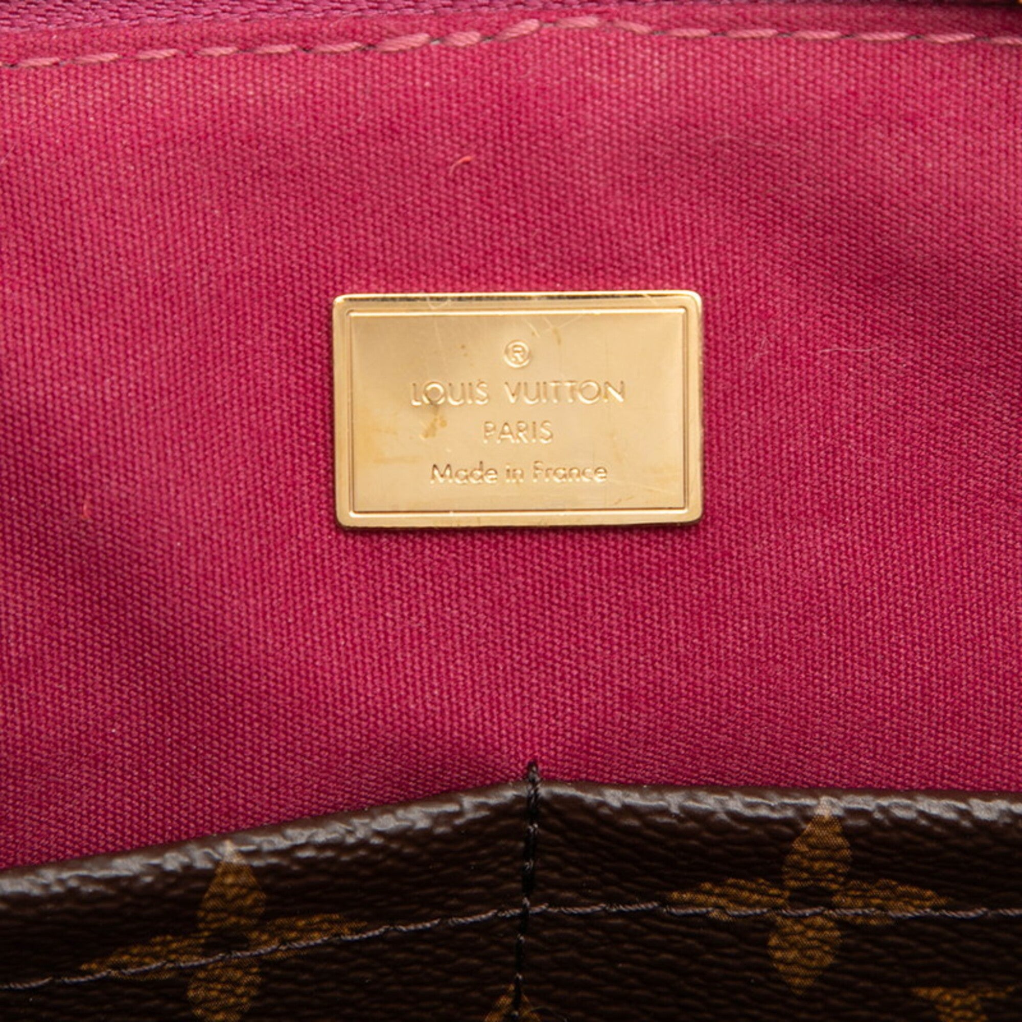 Louis Vuitton Brown Purple Patent Leather Handbag Shoulder Bag (Pre-Owned)