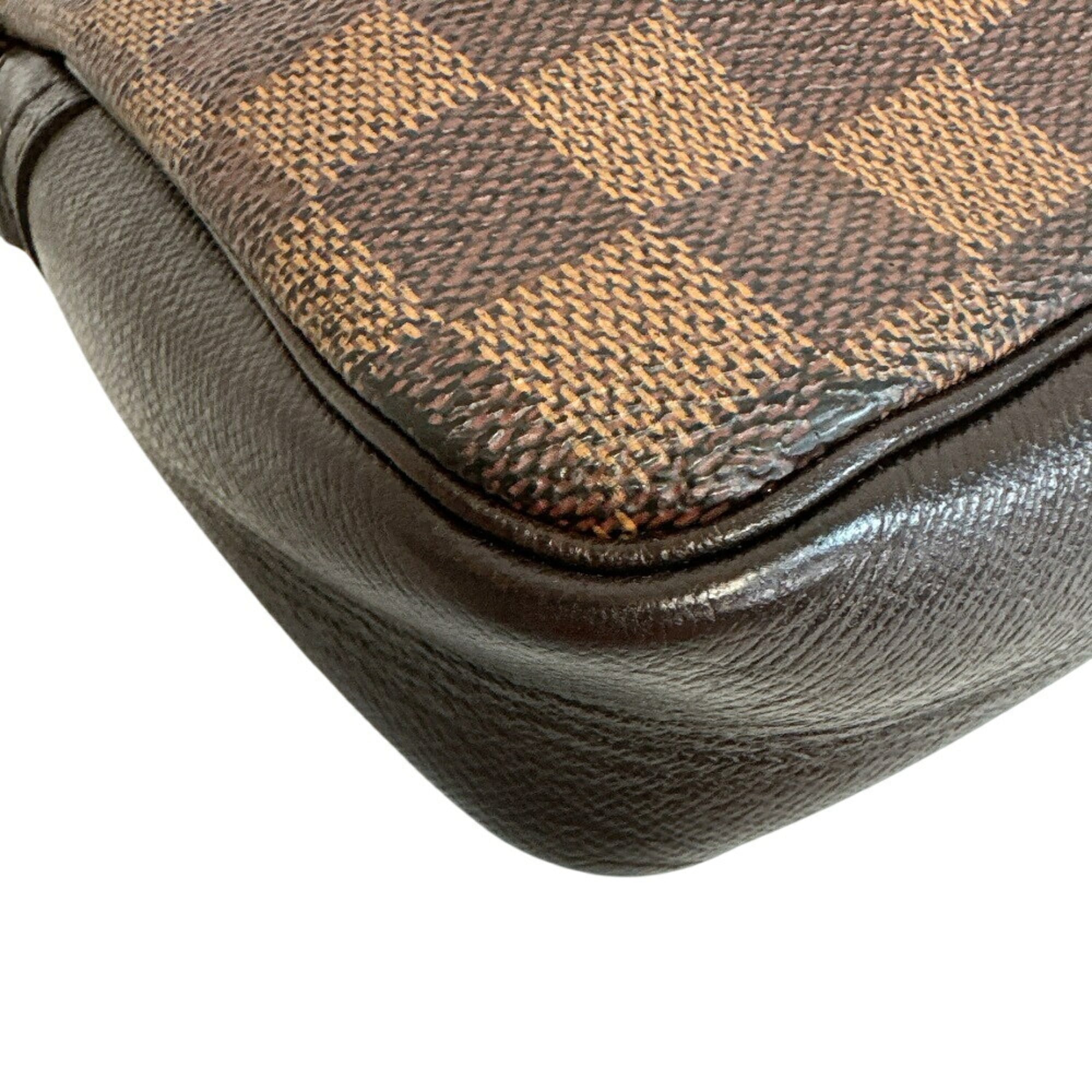 Louis Vuitton Brown Damier Canvas Leather Wash Bag (Pre-Owned)