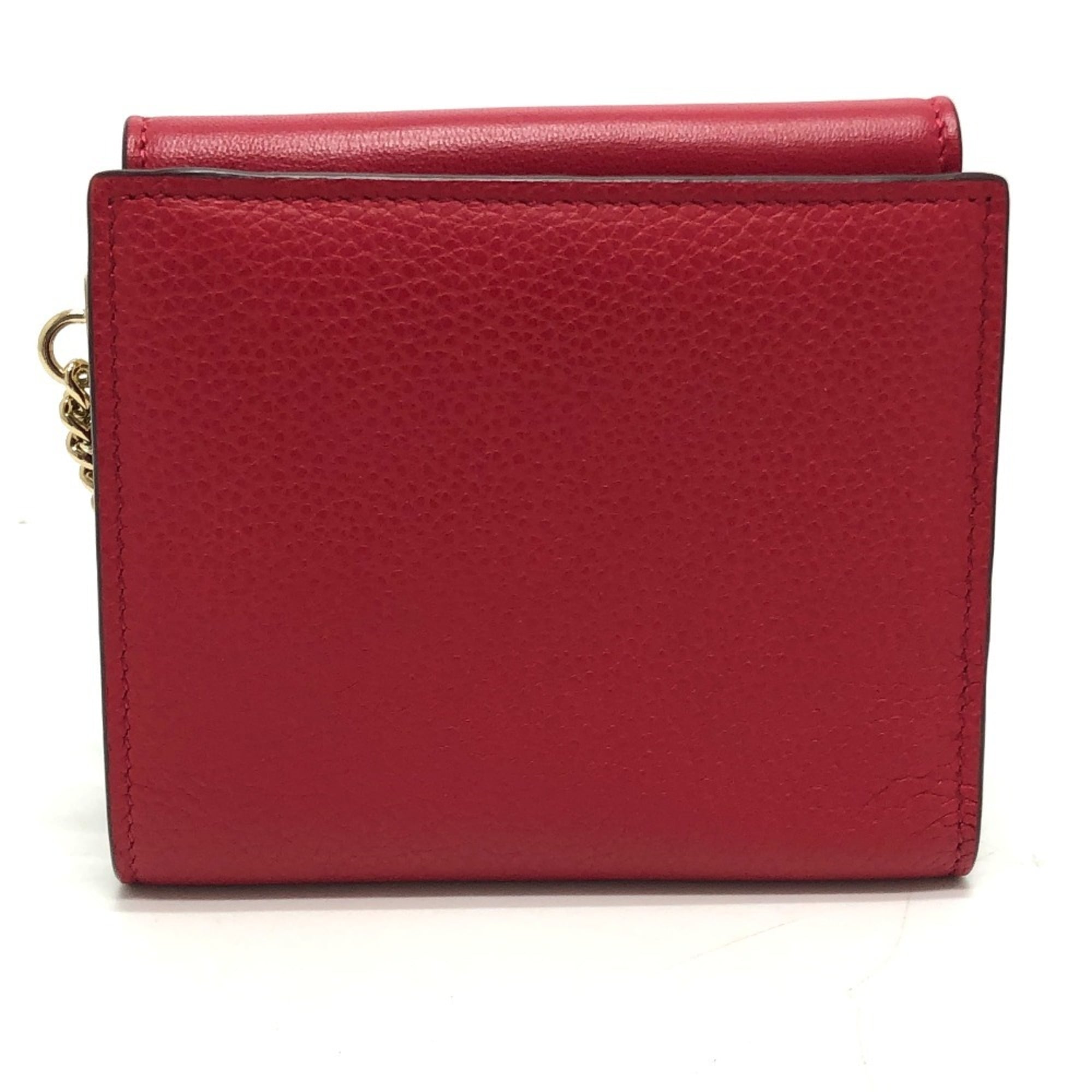 Chloé Red Color Leather Wallet (Bi-Fold) (Pre-Owned)