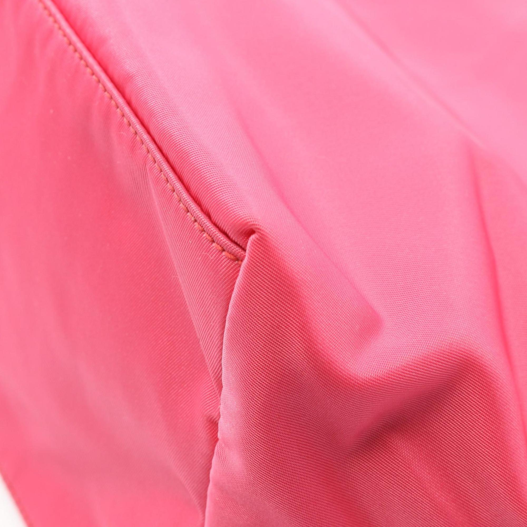 Prada Pink Nylon Leather Tote Bag (Pre-Owned)