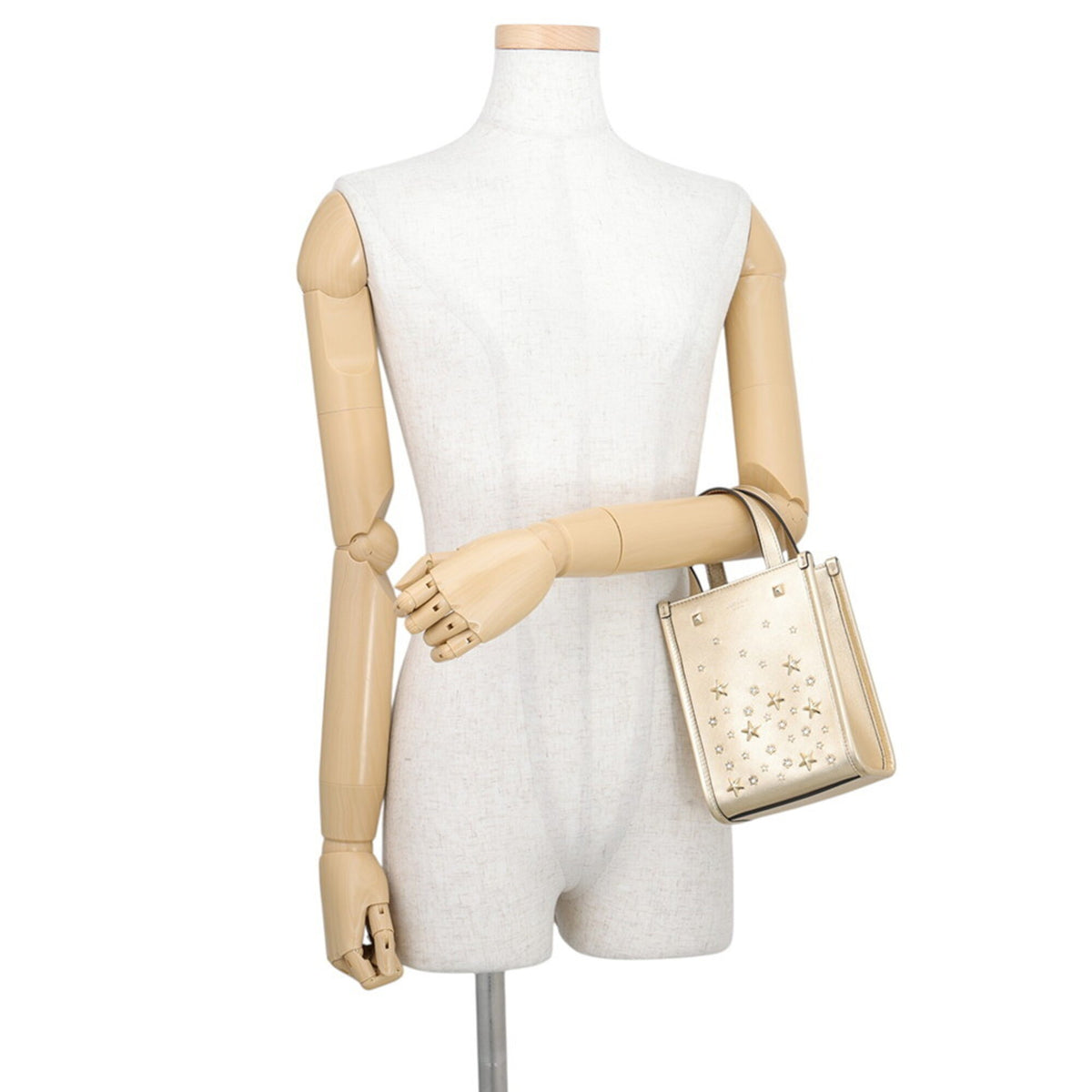 Jimmy Choo Gold Rhinestone Leather Handbag Shoulder Bag (Pre-Owned)