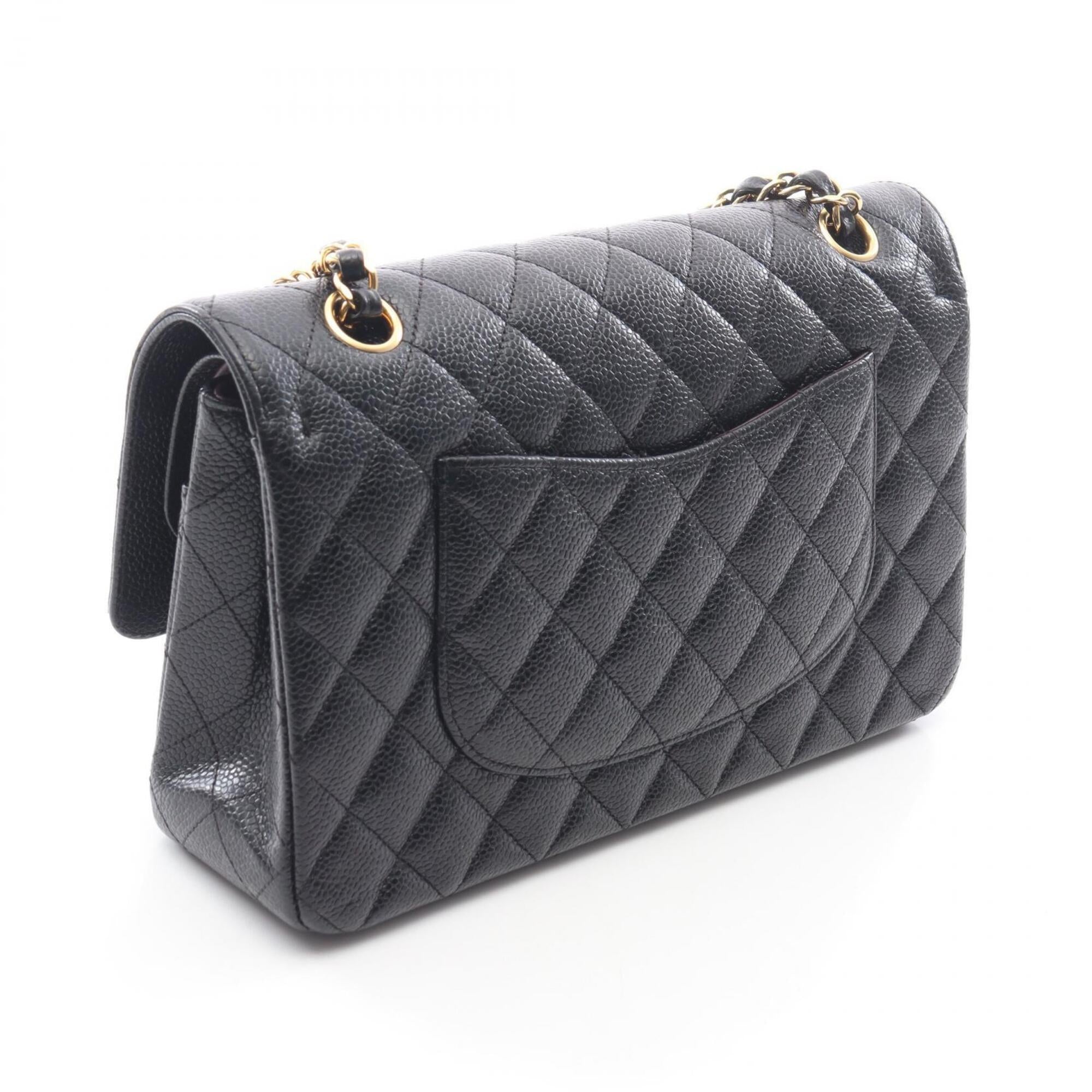 Chanel Black Grained Calfskin Handbag Shoulder Bag (Pre-Owned)