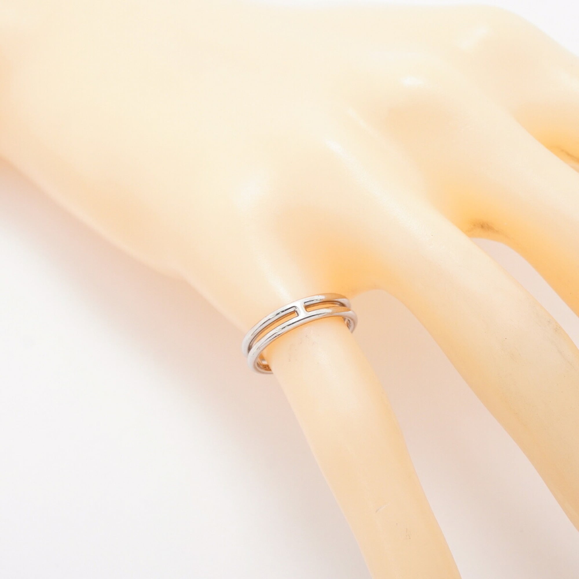Hermes White Gold (18K) Band Ring (Pre-Owned)