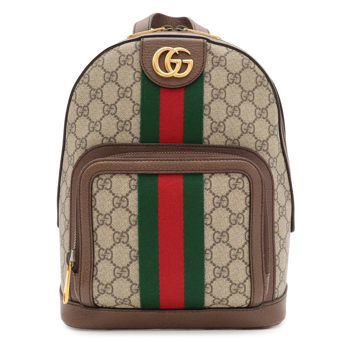Gucci Beige Brown Green Red Color Yellow Gg Supreme Backpack (Pre-Owned)