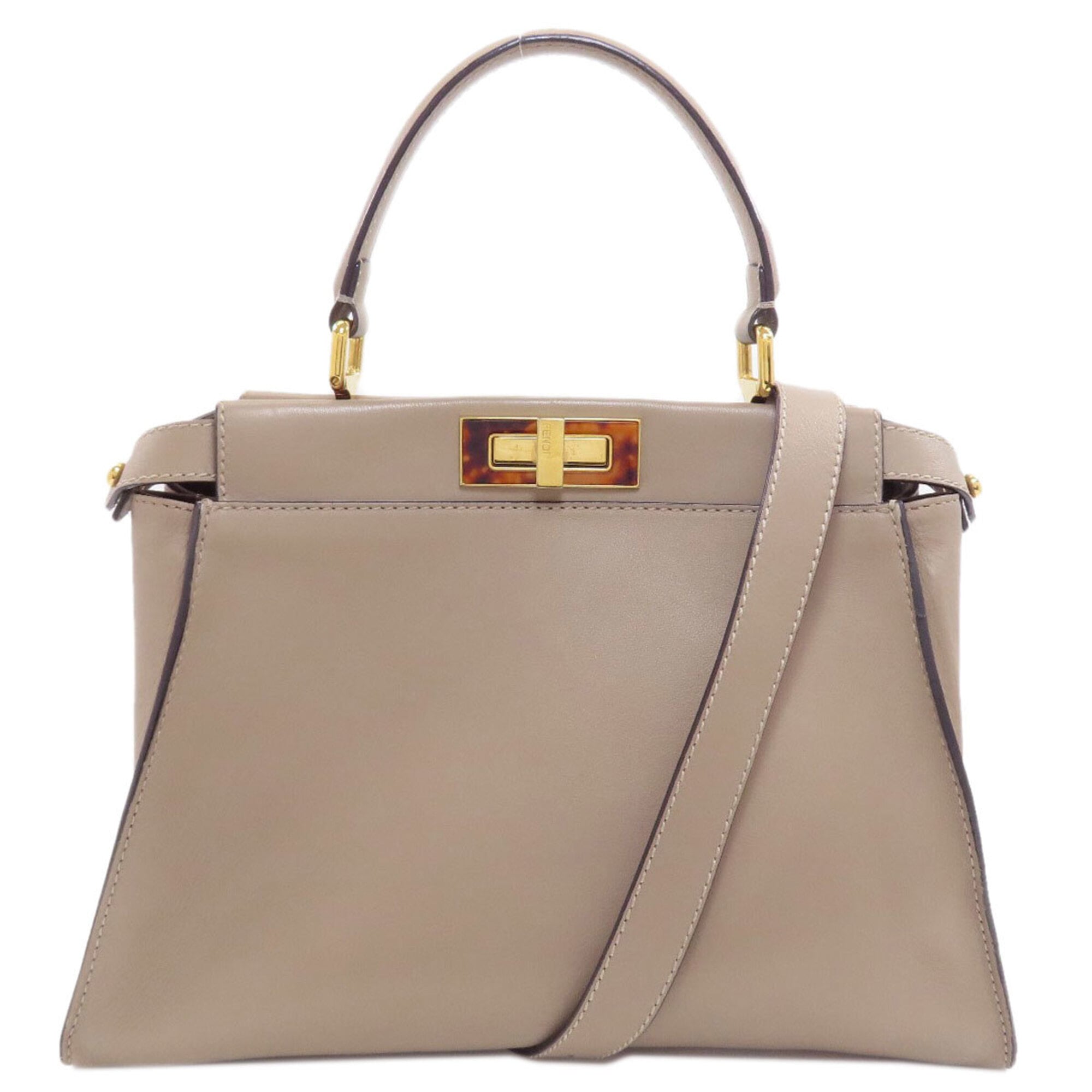 Fendi Grayish Leather Handbag (Pre-Owned)