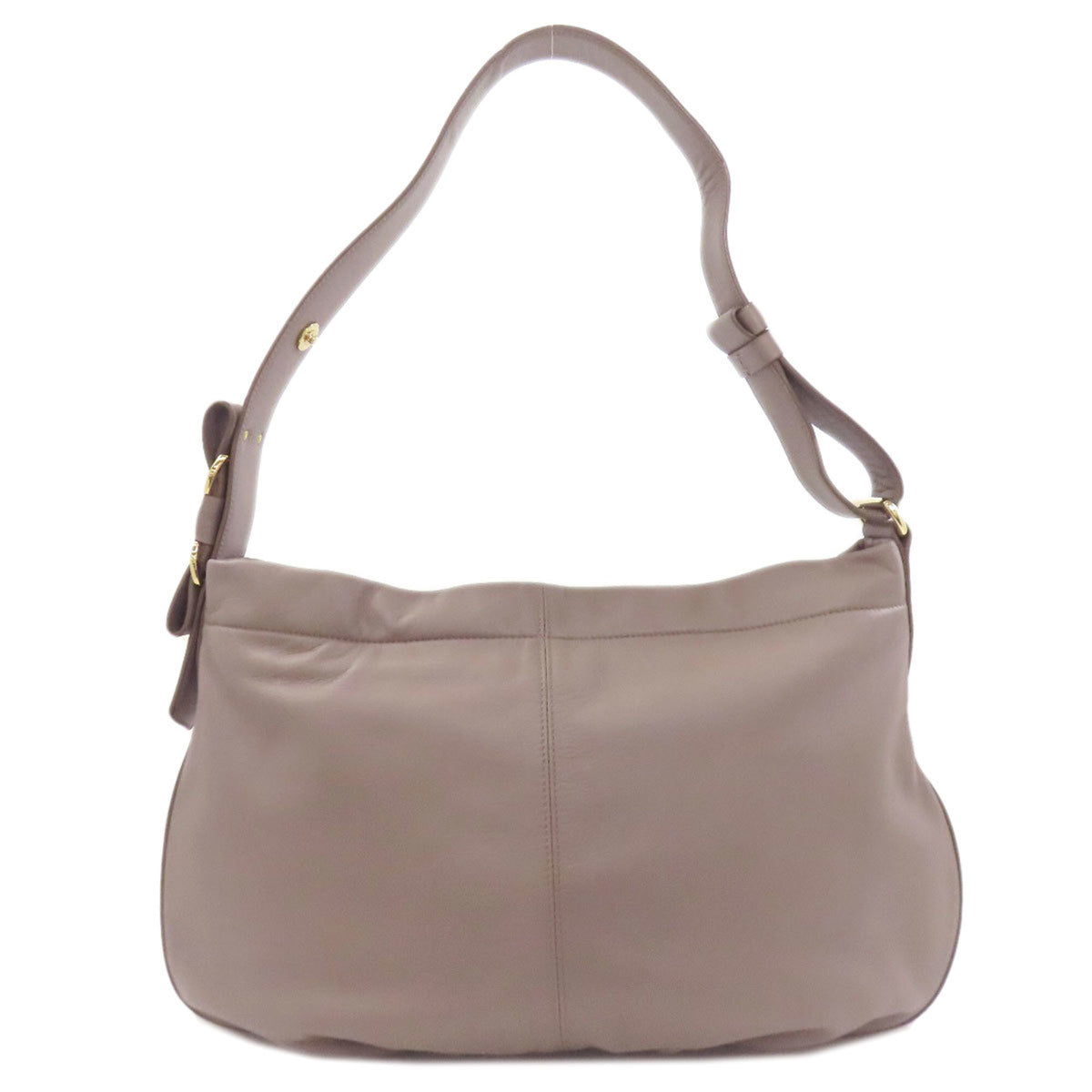 Salvatore Ferragamo Grayish Leather Shoulder Bag (Pre-Owned)