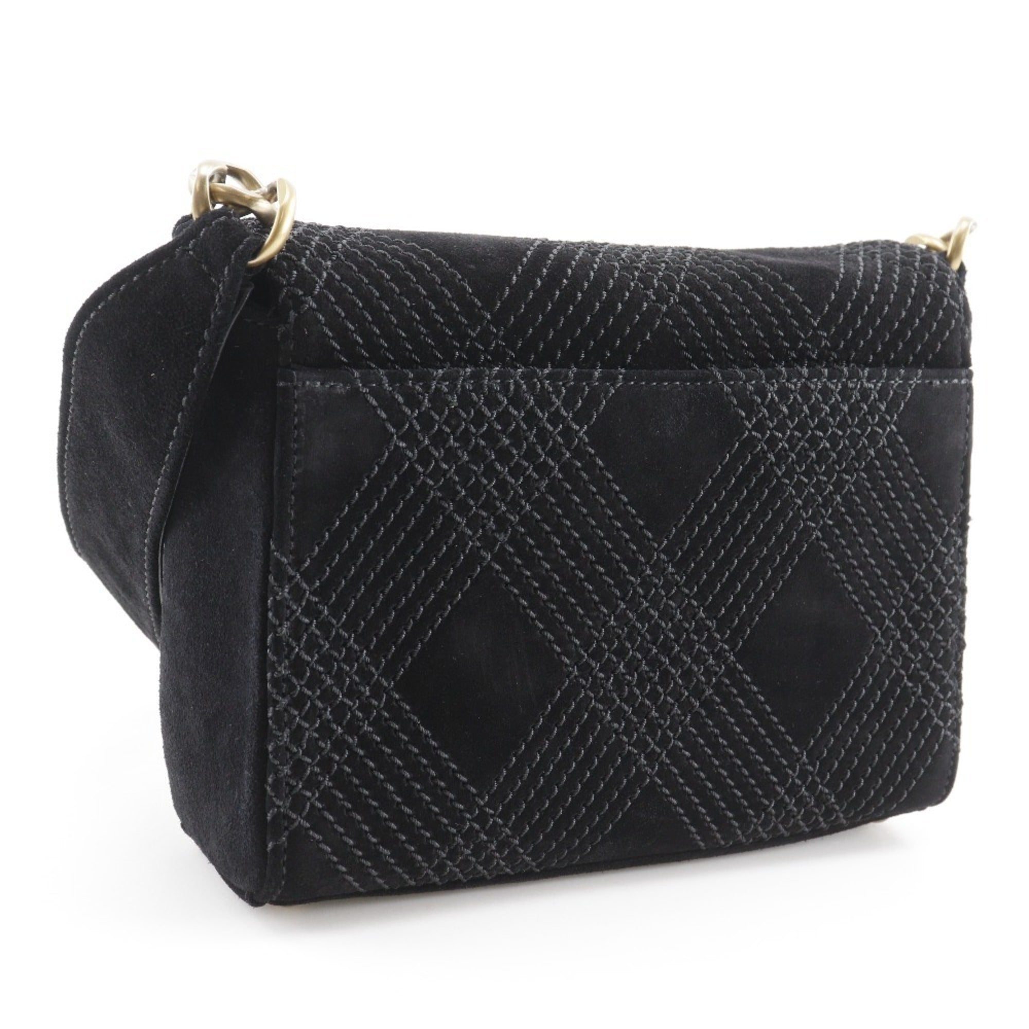 Chanel Black Suede Shoulder Bag (Pre-Owned)
