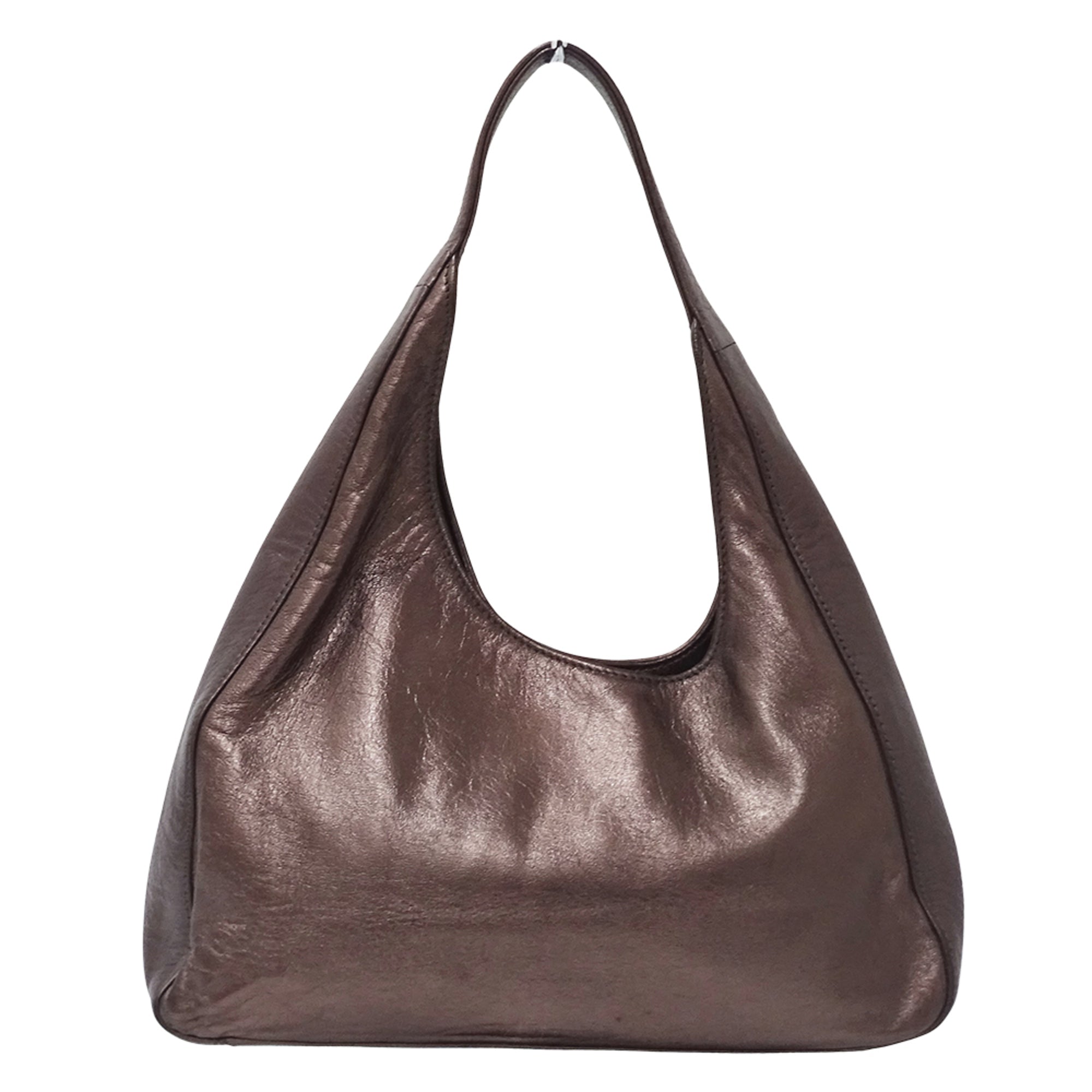 Prada Metallic Purple Leather Shoulder Bag (Pre-Owned)