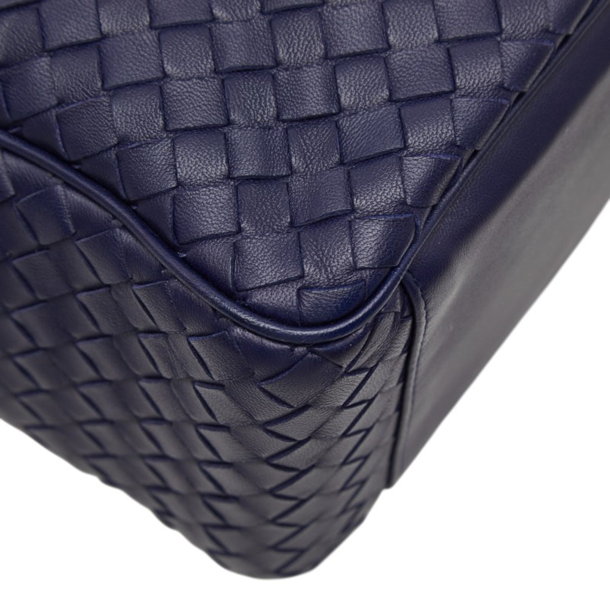 Bottega Veneta Navy Leather Handbag Shoulder Bag (Pre-Owned)