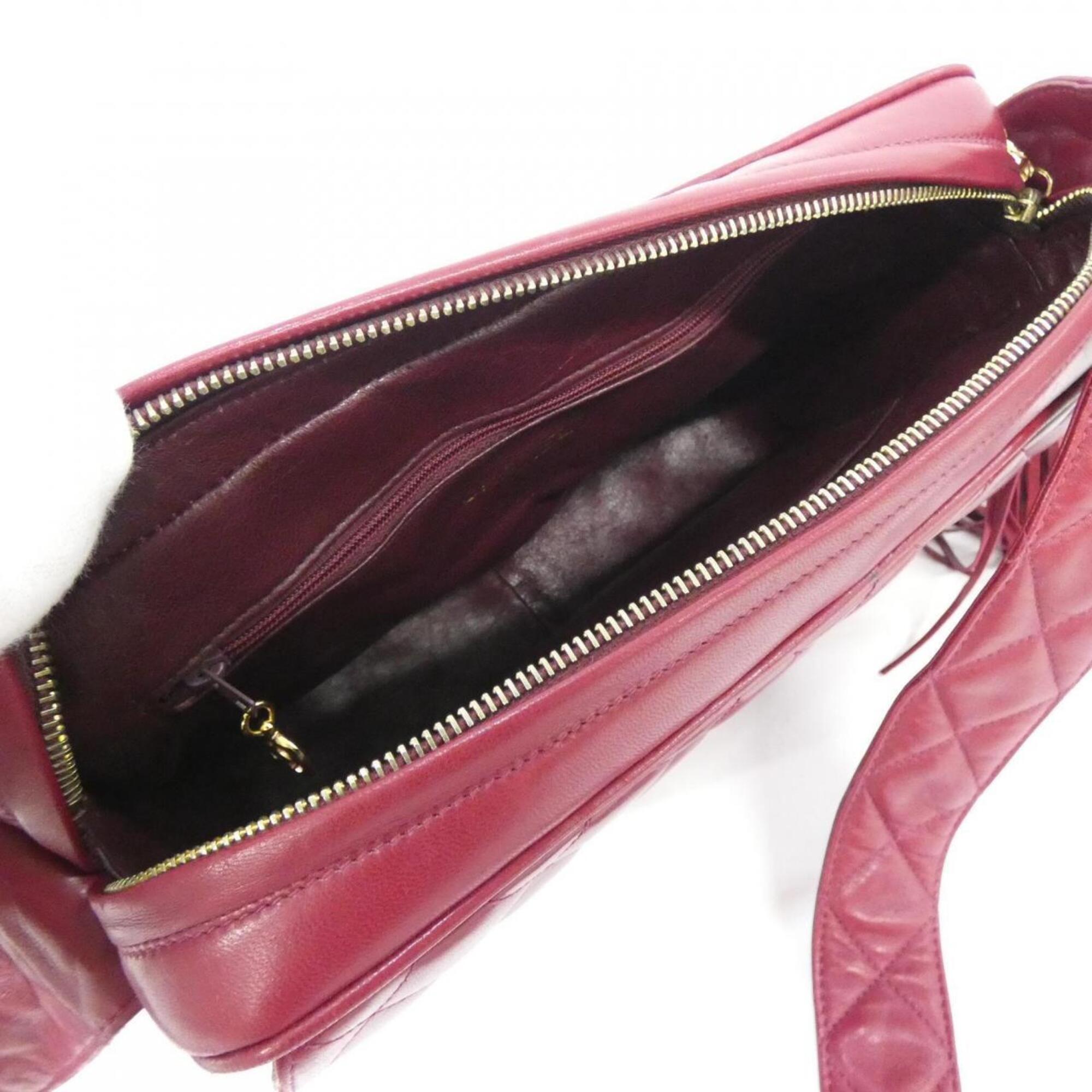 Chanel Bordeaux Leather Shoulder Bag (Pre-Owned)