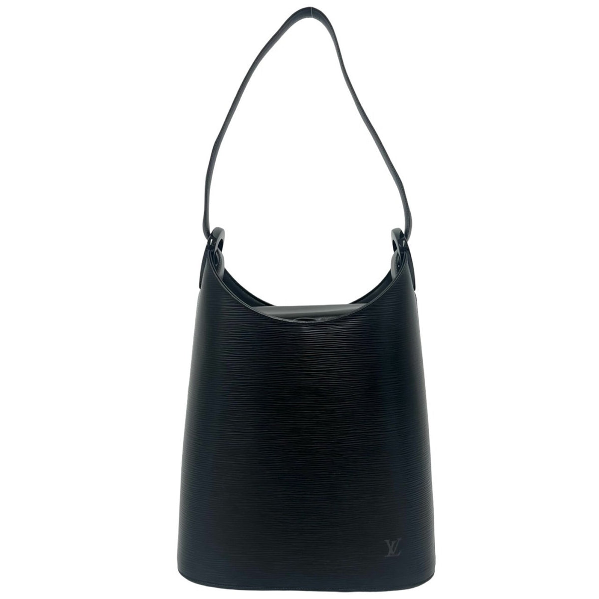 Louis Vuitton Black Leather Shoulder Bag Tote Bag (Pre-Owned)