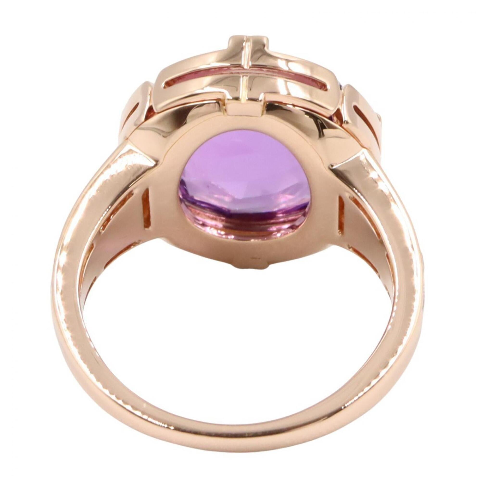 Bvlgari Gold Clear Purple Pink Gold (18K) Band Ring (Pre-Owned)
