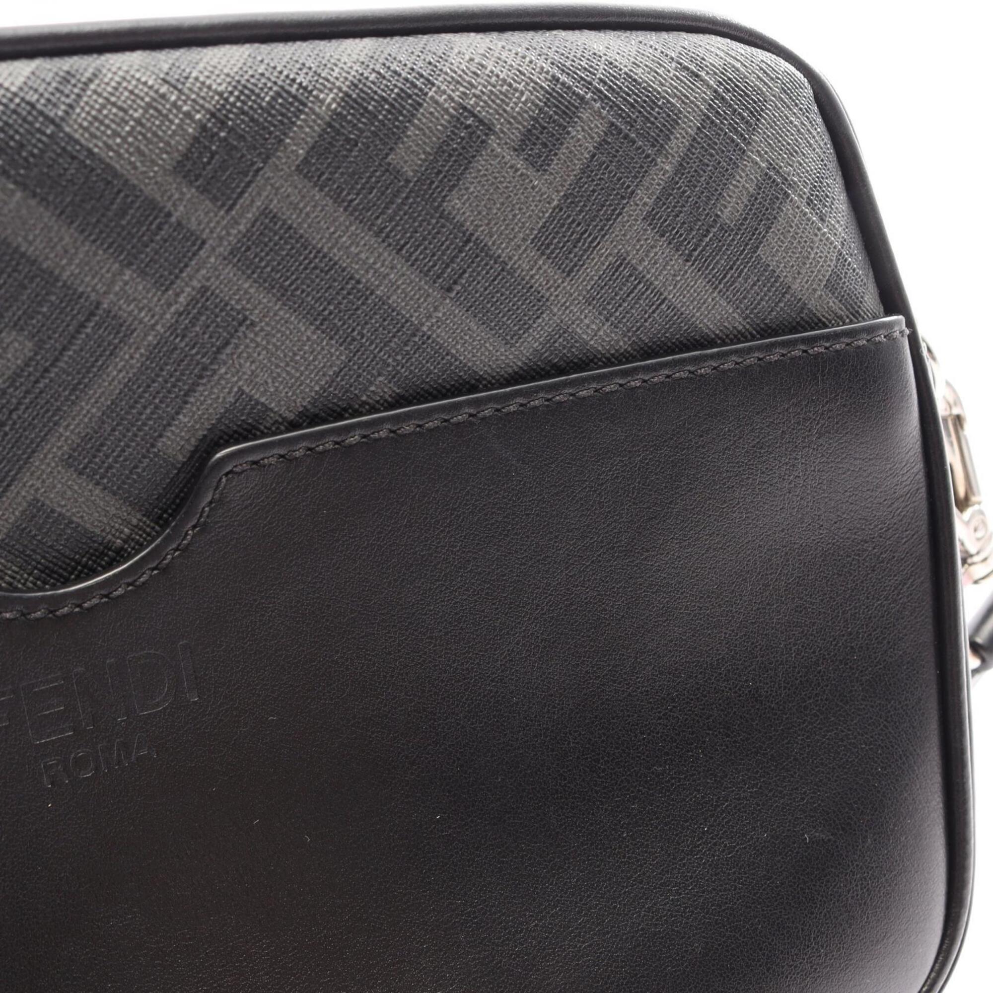 Fendi Black Gray Multi-Color Coated Canvas Leather Handbag Shoulder Bag (Pre-Owned)