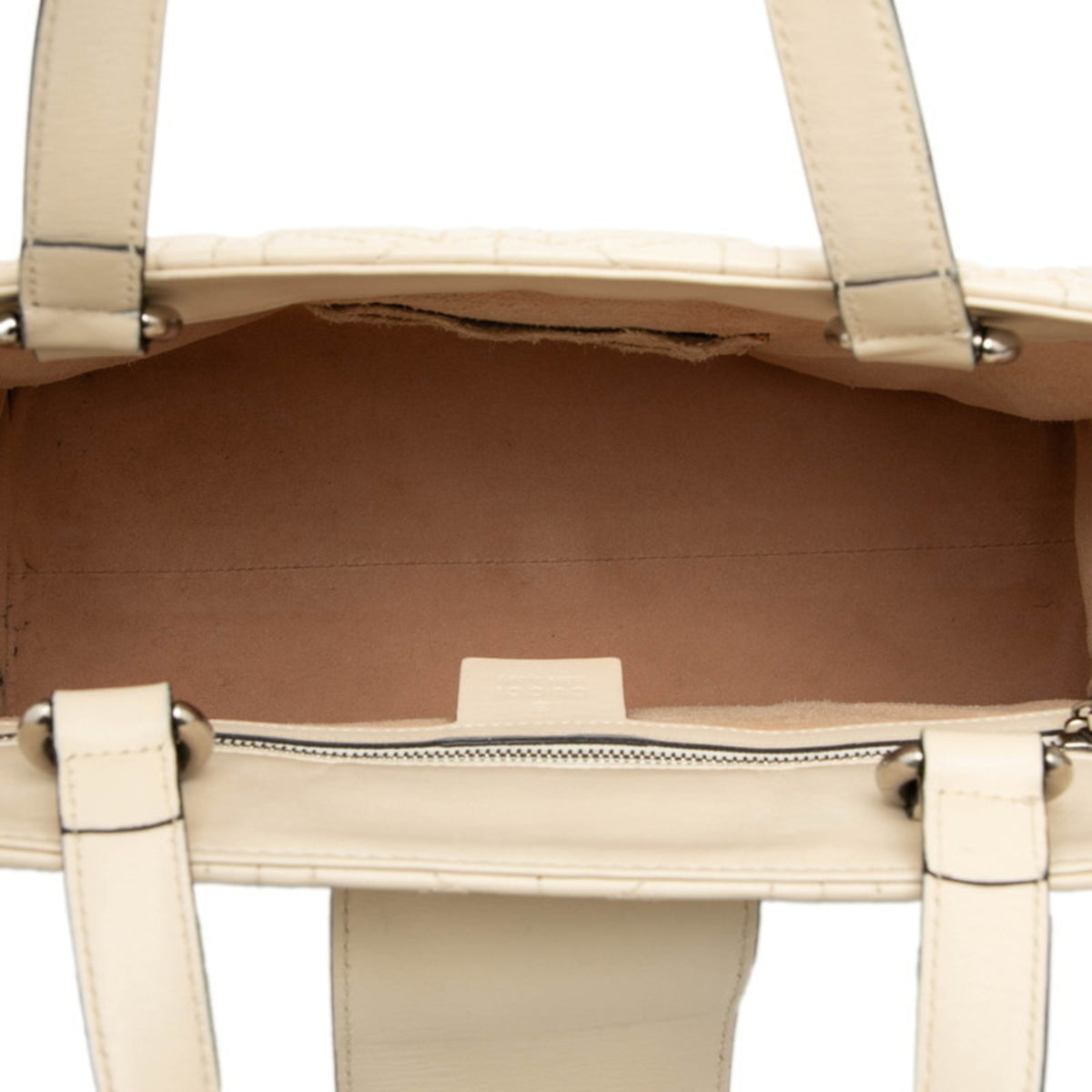 Gucci White Leather Handbag Shoulder Bag (Pre-Owned)