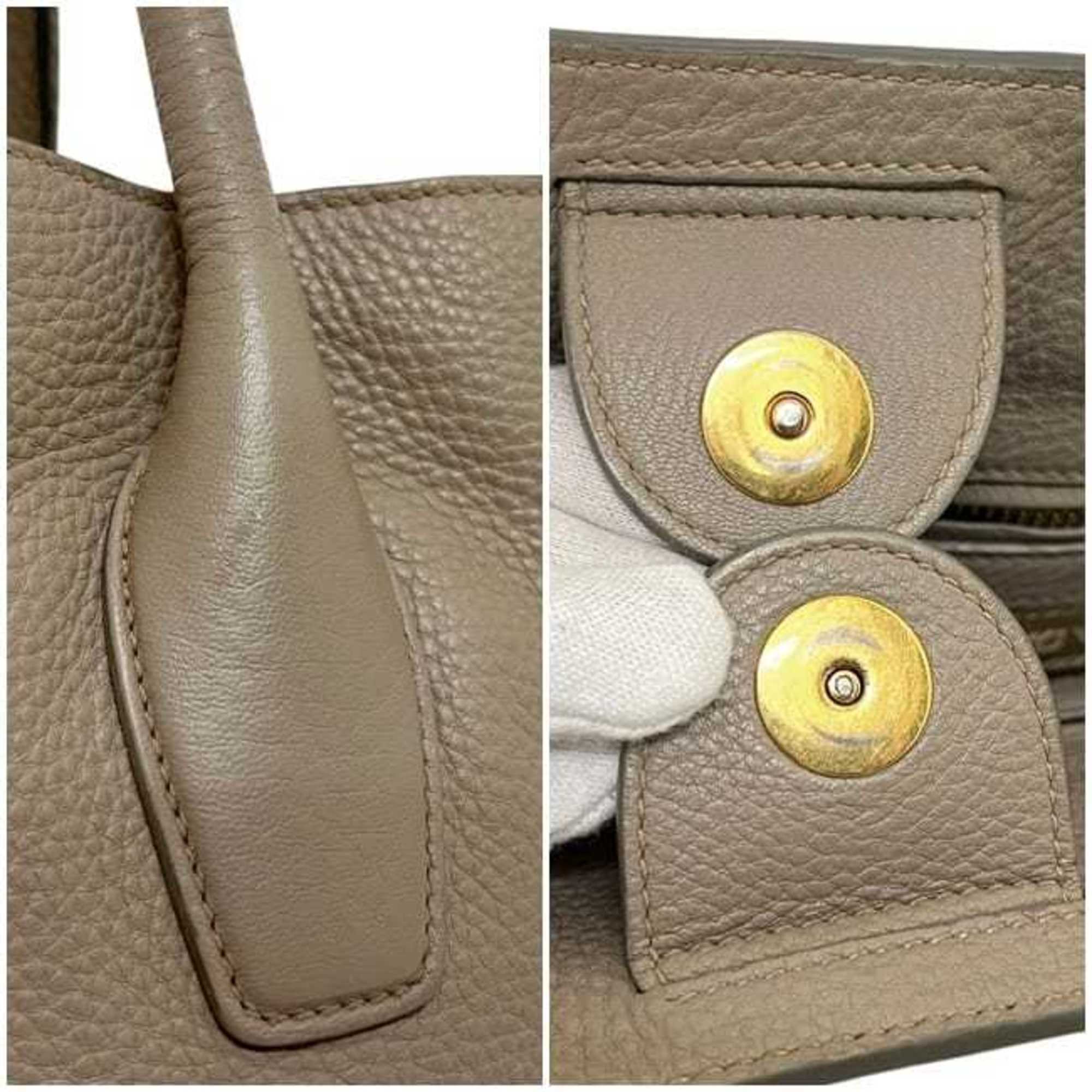 Prada Beige Leather Tote Bag (Pre-Owned)