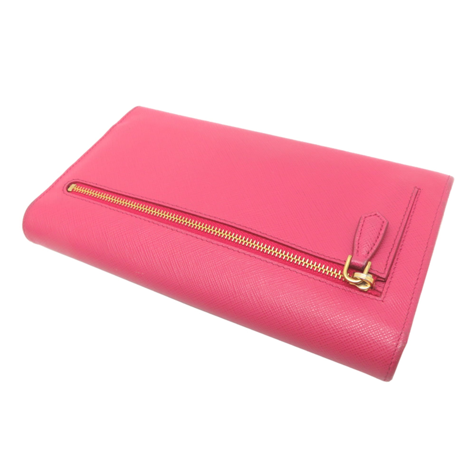 Prada Pink Leather Wallet (Bi-Fold) (Pre-Owned)