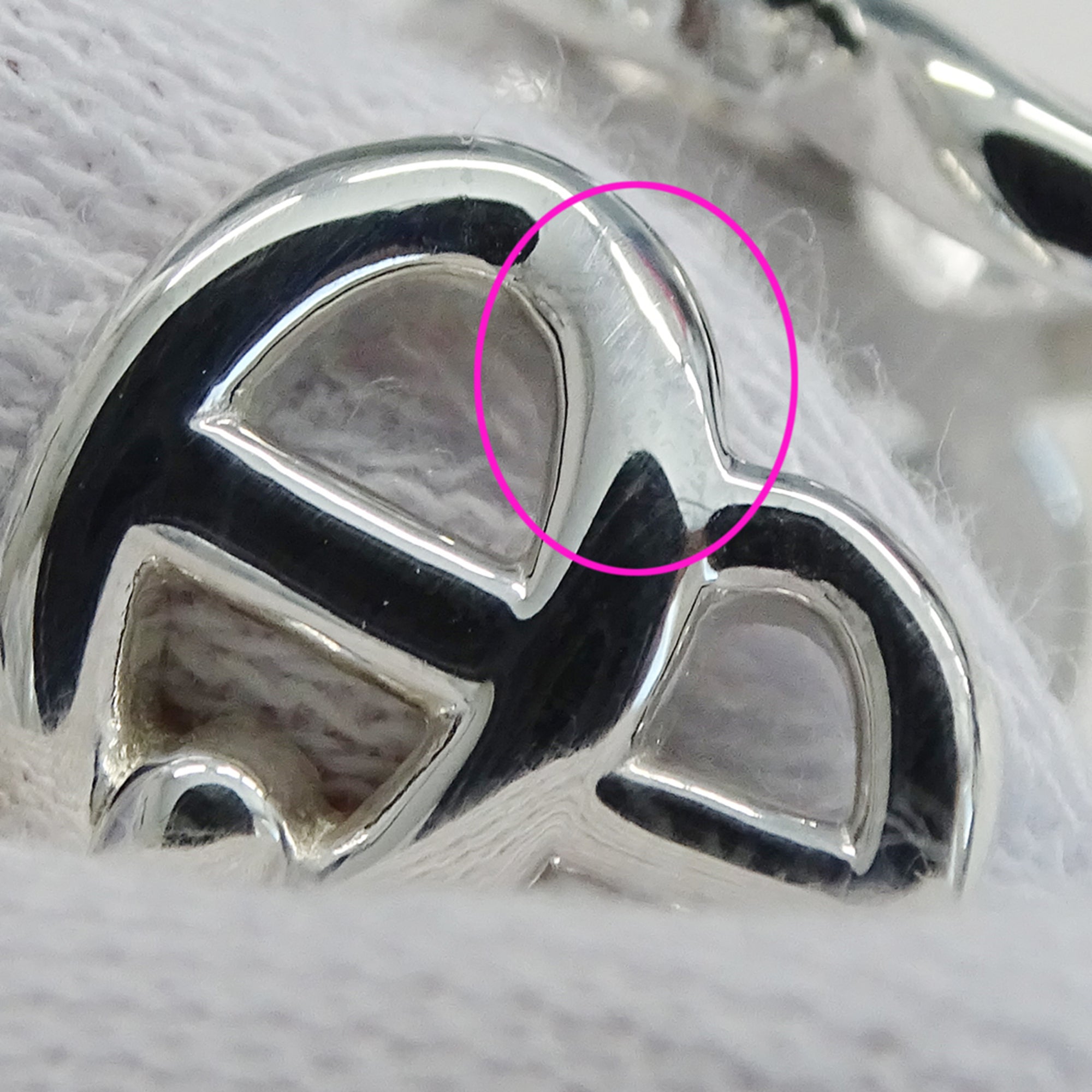 Hermes Silver Silver 925 Band Ring (Pre-Owned)