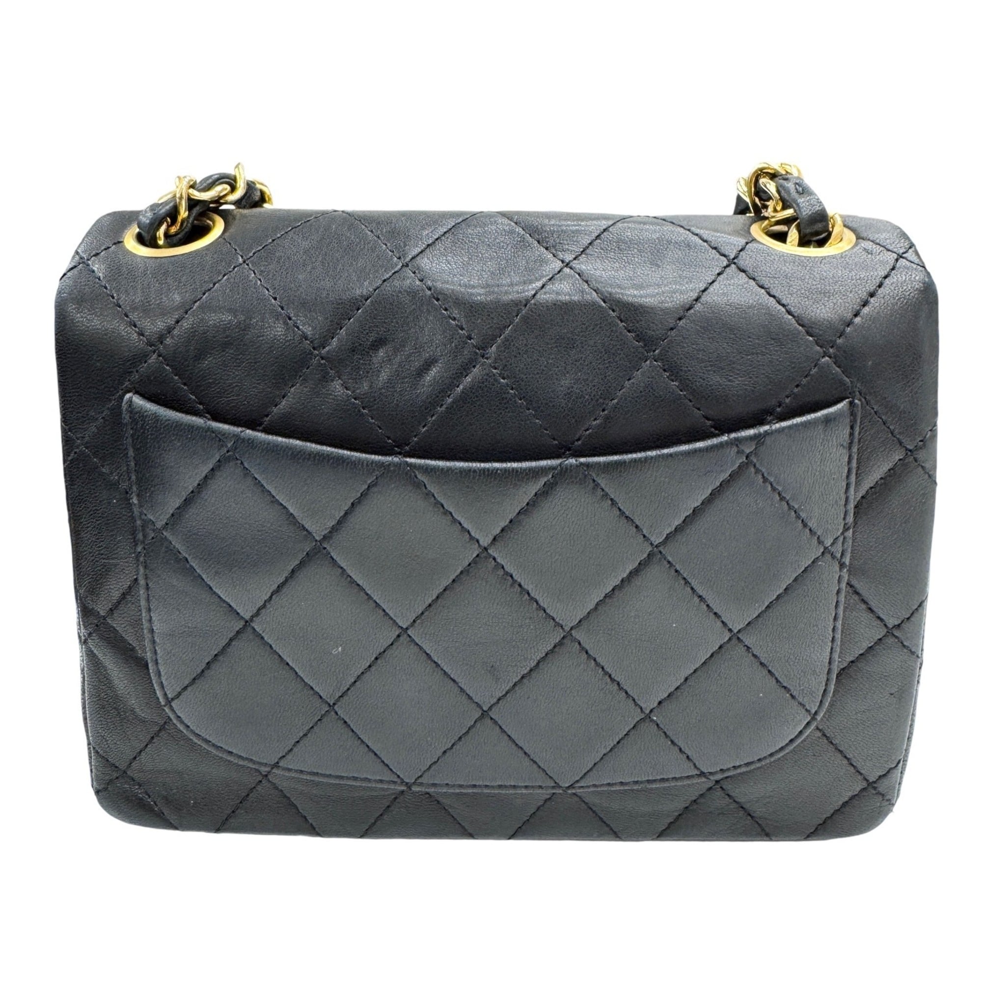 Chanel Black Gold Leather Shoulder Bag (Pre-Owned)