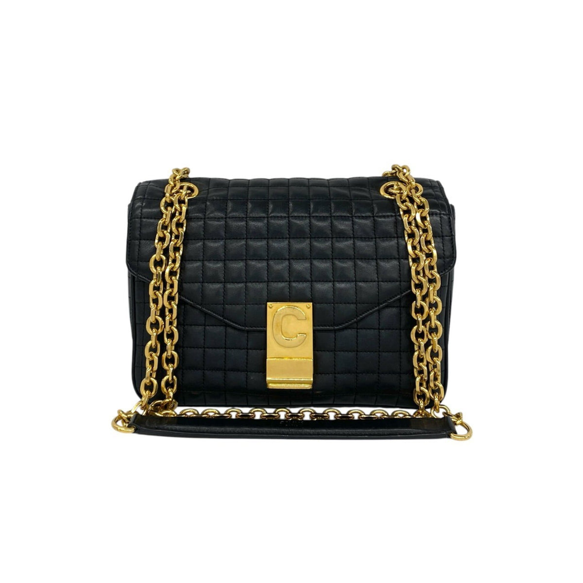 Celine Black Leather Crossbody Bag Handbag Pochette Shoulder Bag (Pre-Owned)