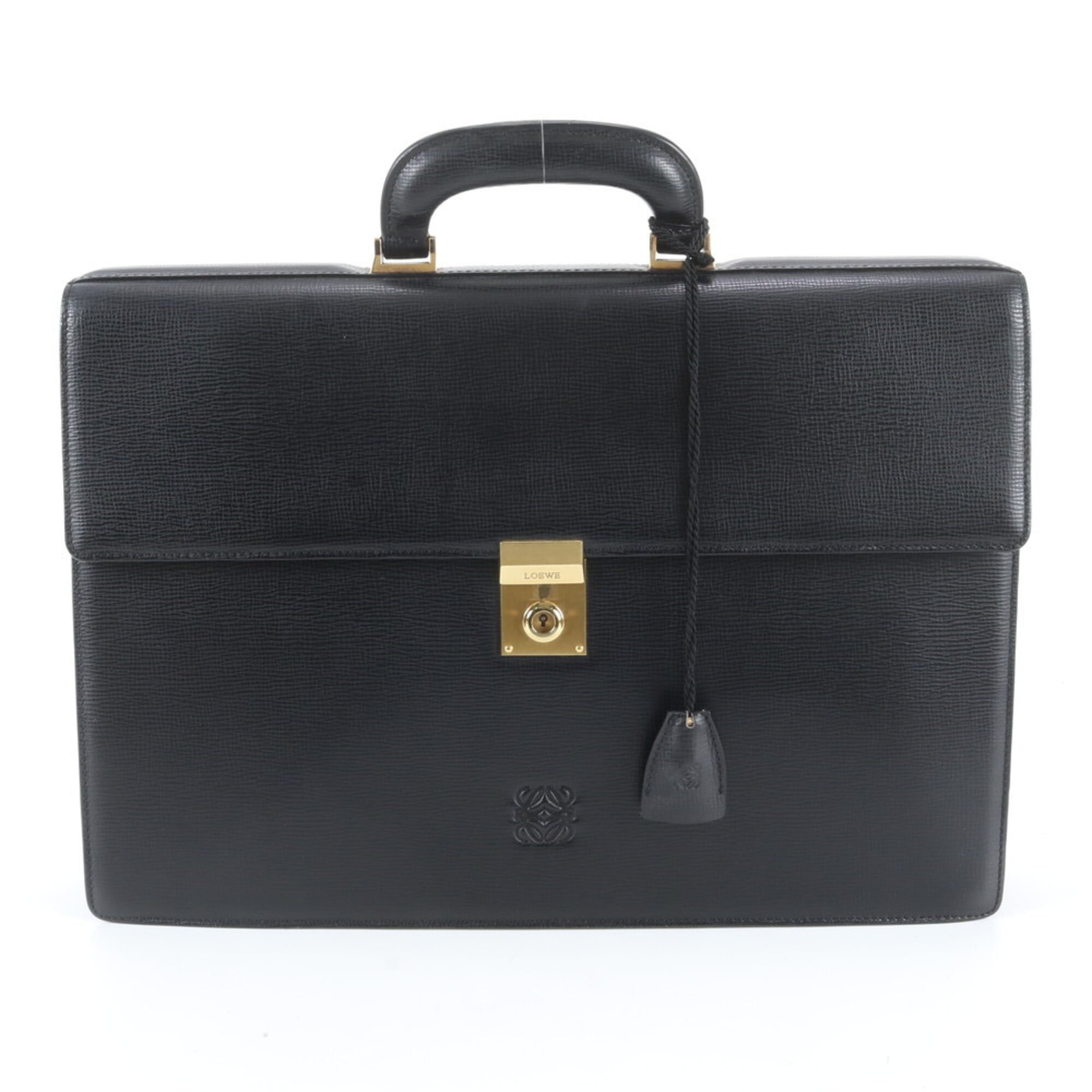 Loewe Black Leather Briefcase Tote Bag (Pre-Owned)