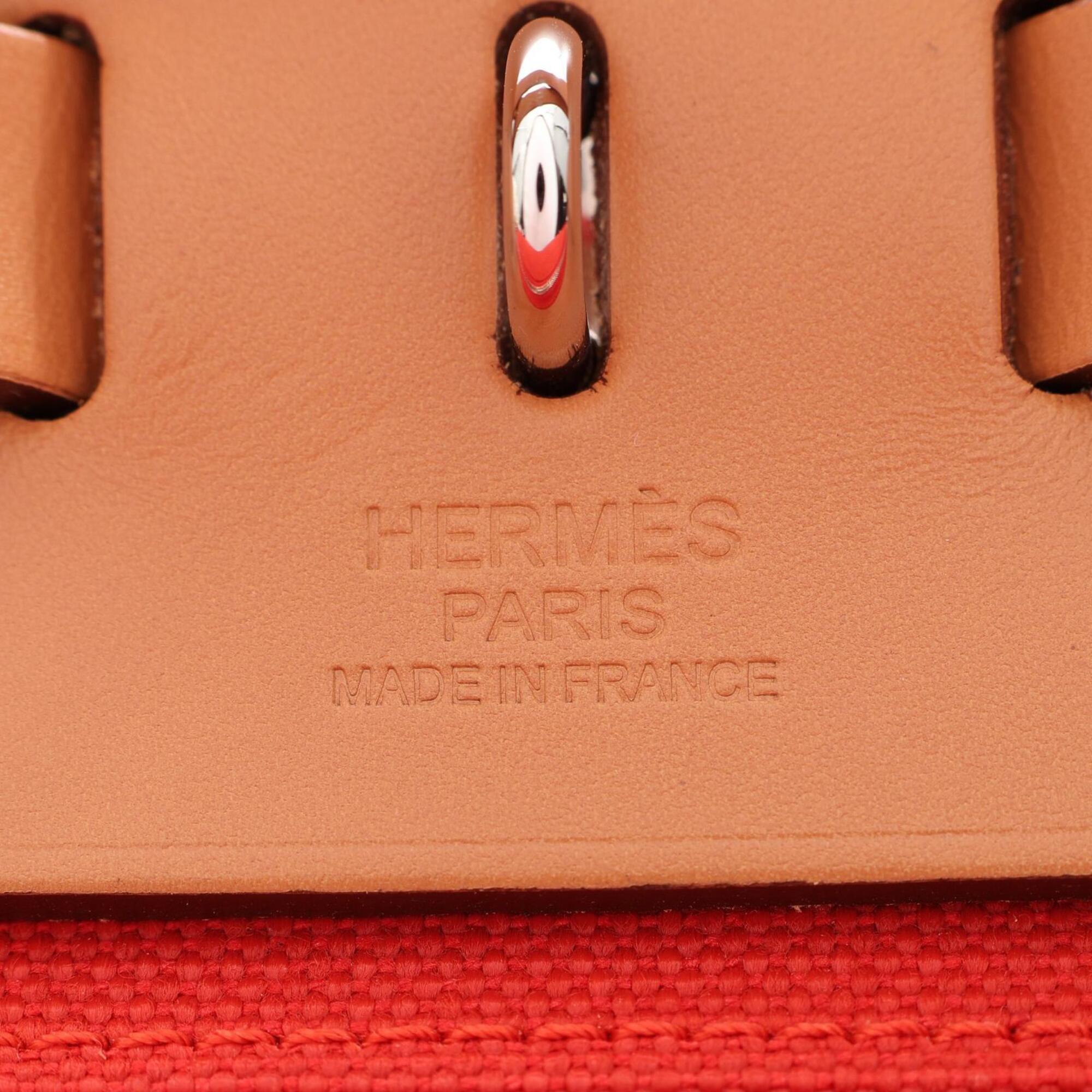 Hermes Brown Capucine Red Color Handbag Pouch (Pre-Owned)