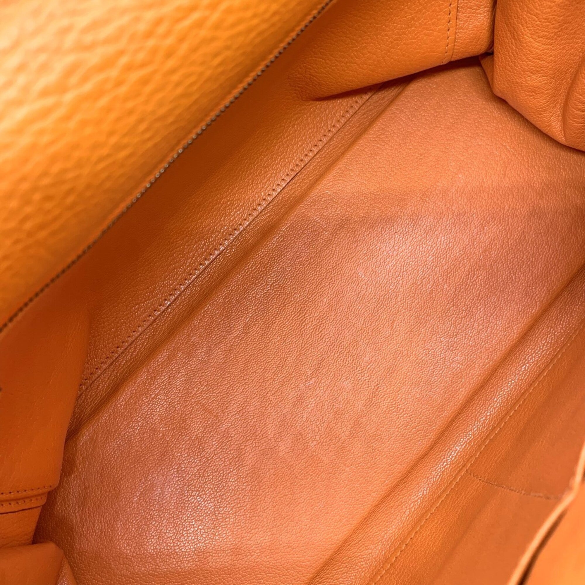 Hermes Orange Taurillon Clemence Leather Handbag (Pre-Owned)
