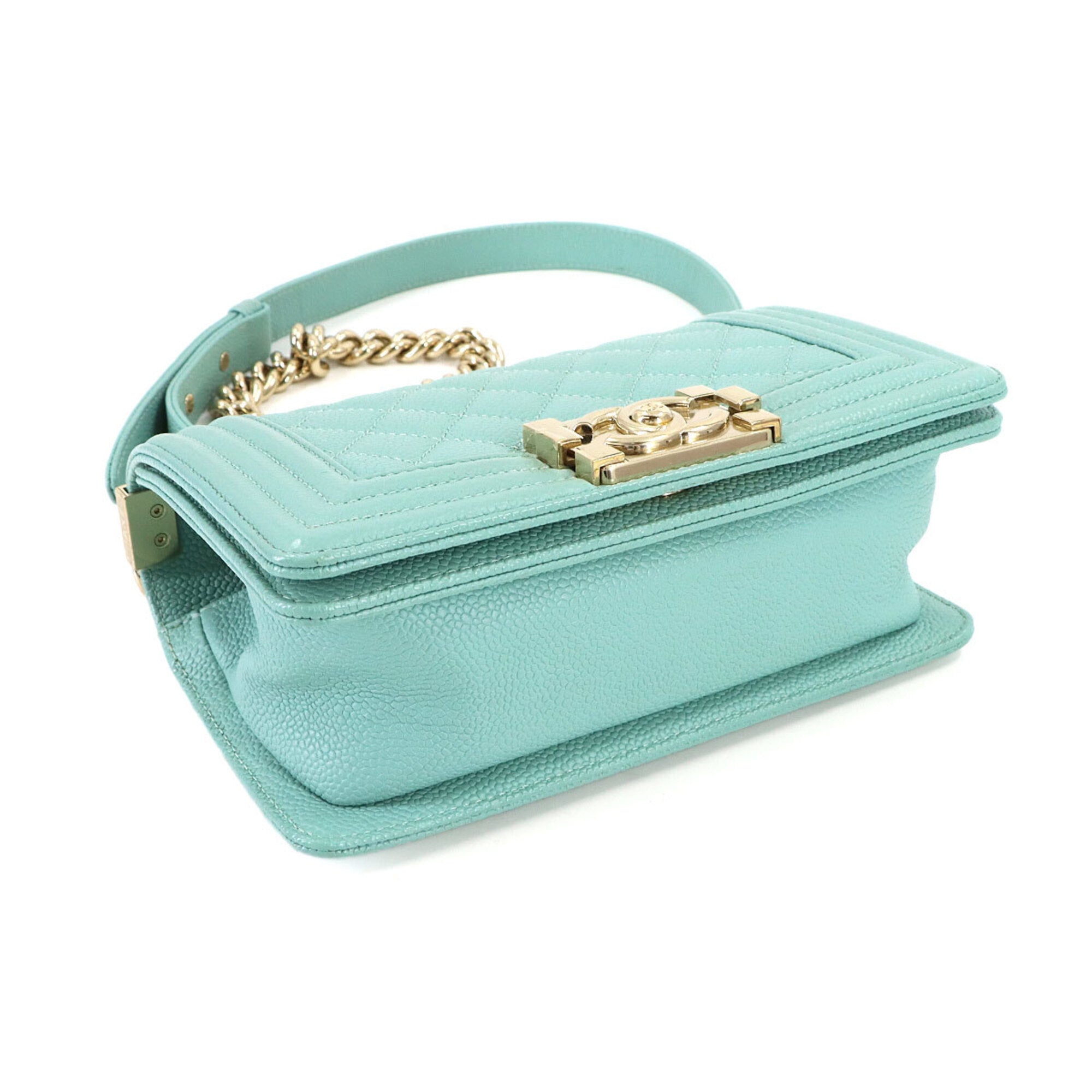 Chanel Blue Grained Calfskin Handbag Shoulder Bag (Pre-Owned)