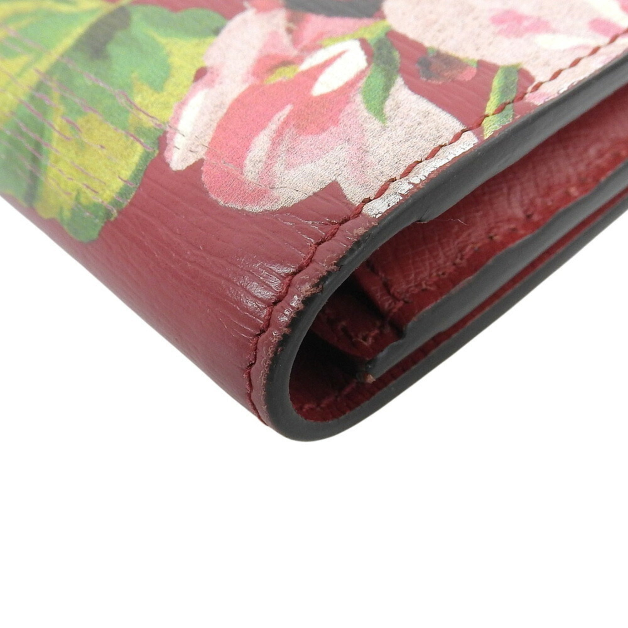 Gucci Red Color Leather Long Wallet (Bi-Fold) (Pre-Owned)