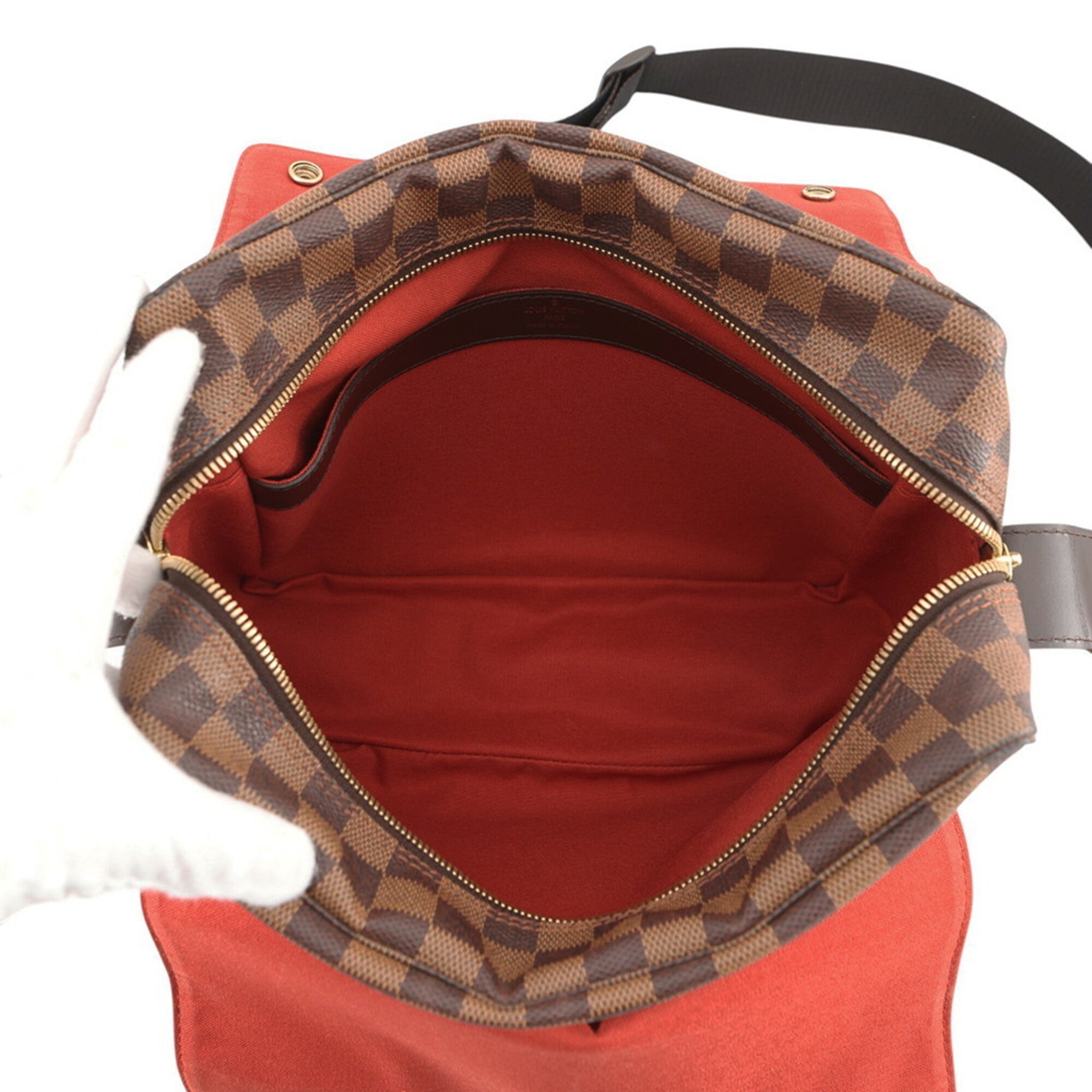 Louis Vuitton Red Color Damier Canvas Handbag Shoulder Bag (Pre-Owned)
