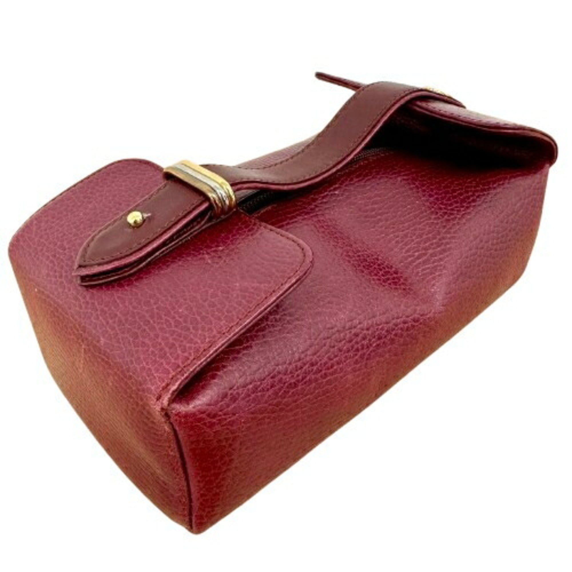 Cartier Bordeaux Leather Vanity Bag (Pre-Owned)