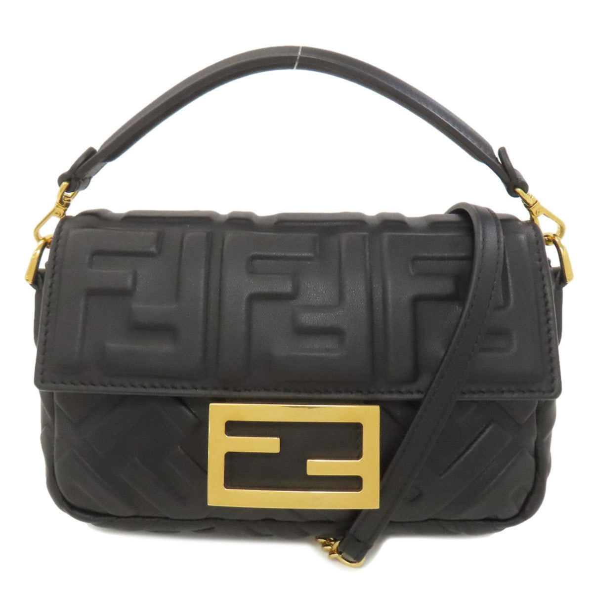 Fendi Black Leather Shoulder Bag (Pre-Owned)