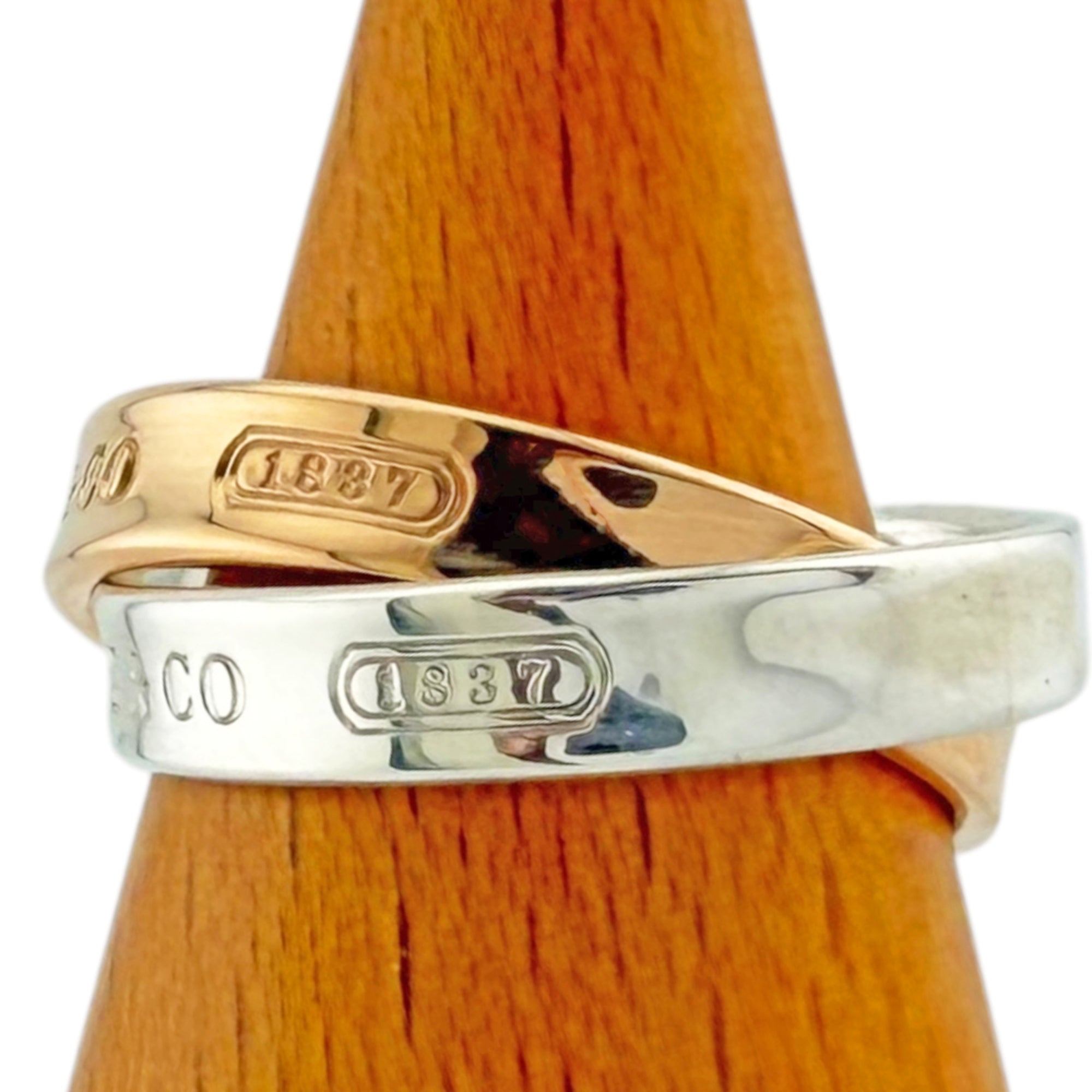 Tiffany Silver Pink Gold Pink Gold (18K) Silver 925 Band Ring (Pre-Owned)