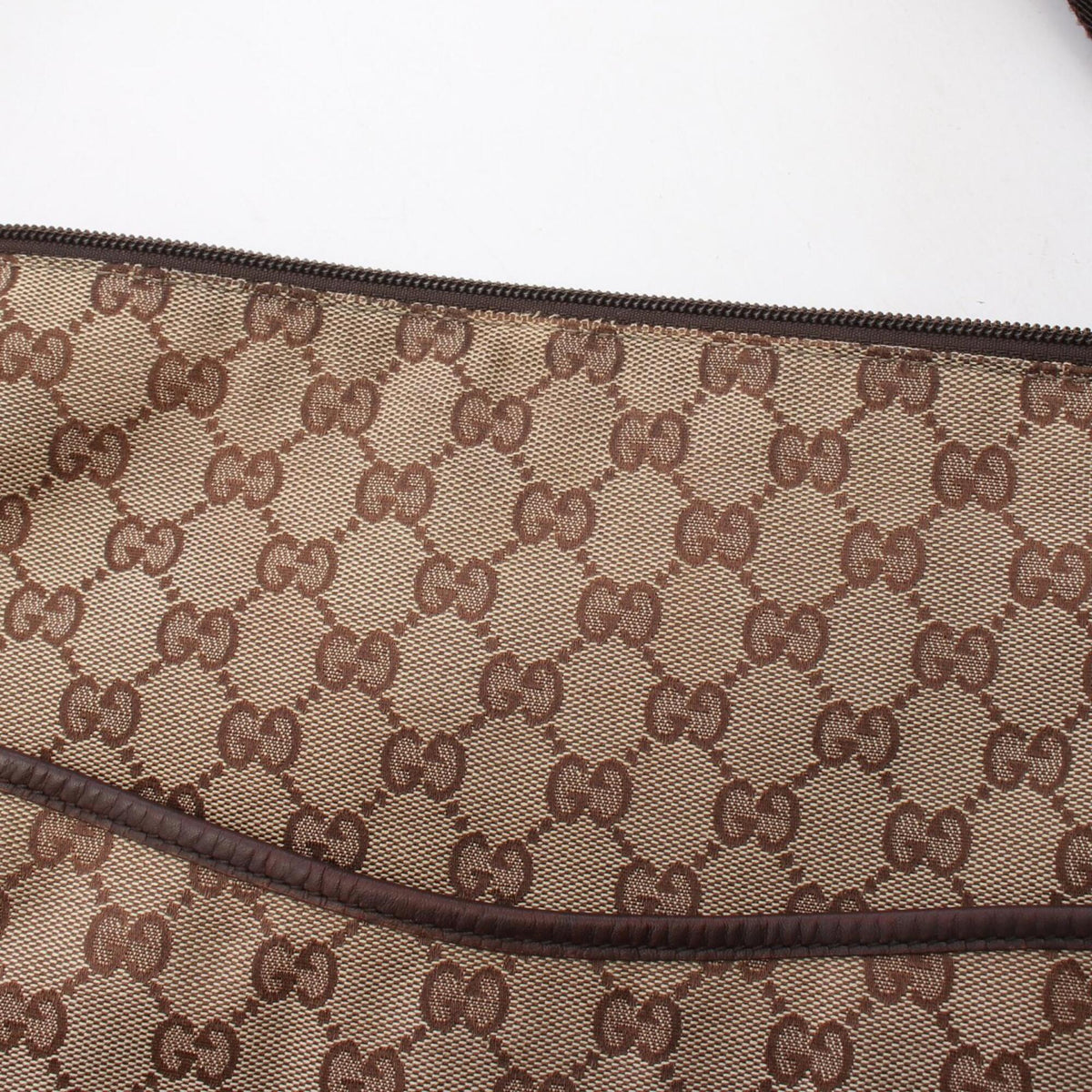 Gucci Beige Brown Gg Canvas Leather Handbag Shoulder Bag (Pre-Owned)