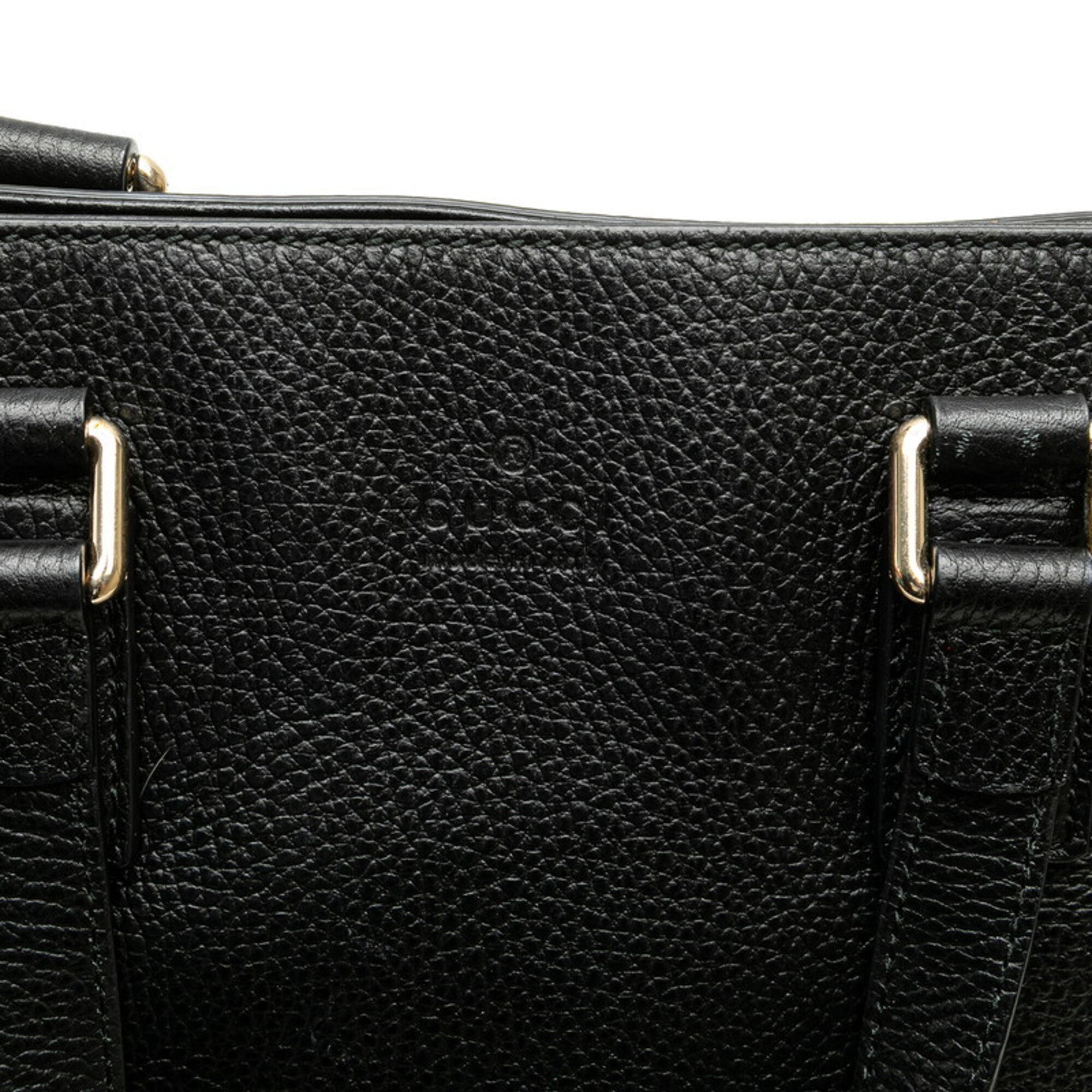 Gucci Black Leather Handbag Shoulder Bag (Pre-Owned)