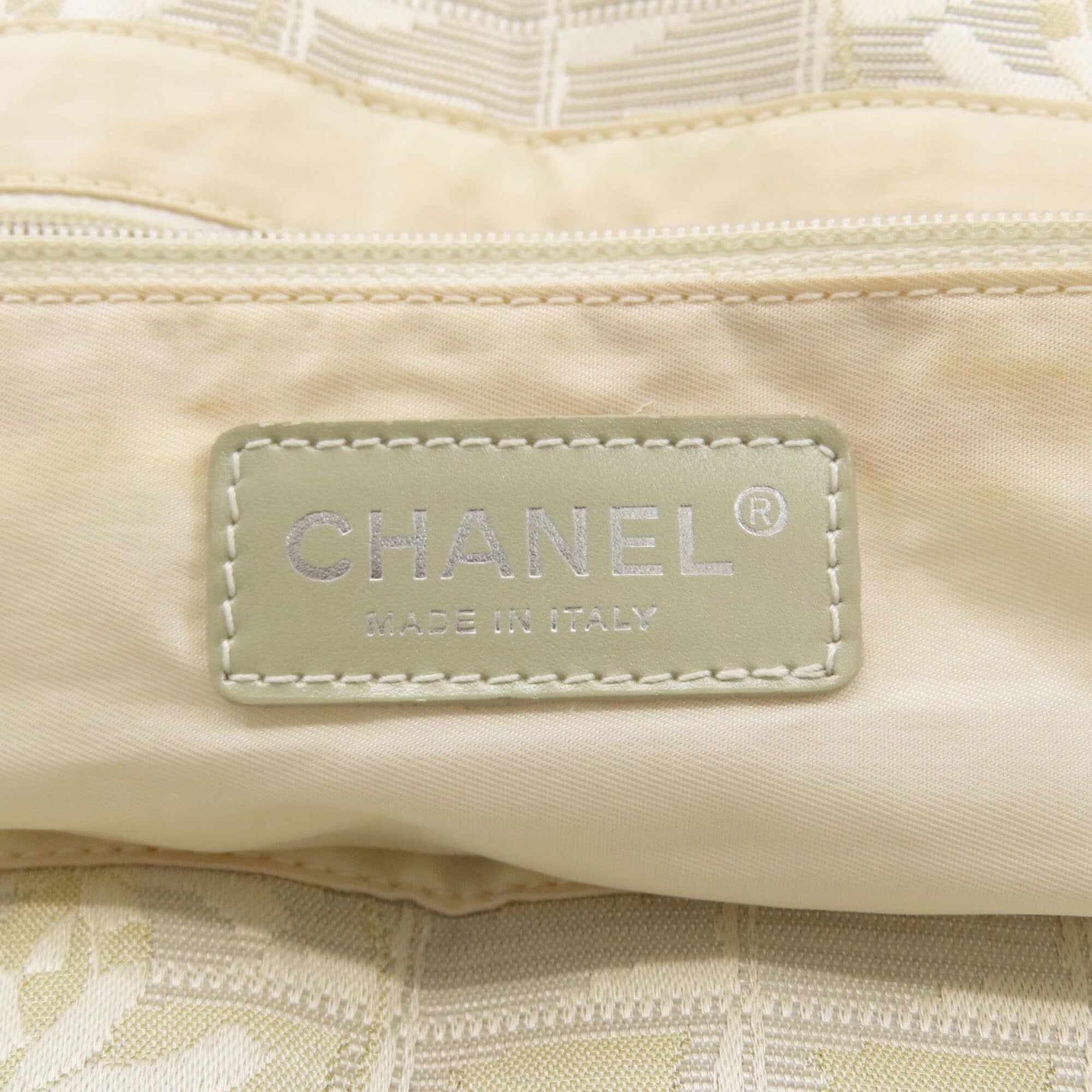 Chanel Silver Yellow Nylon Jacquard Tote Bag (Pre-Owned)