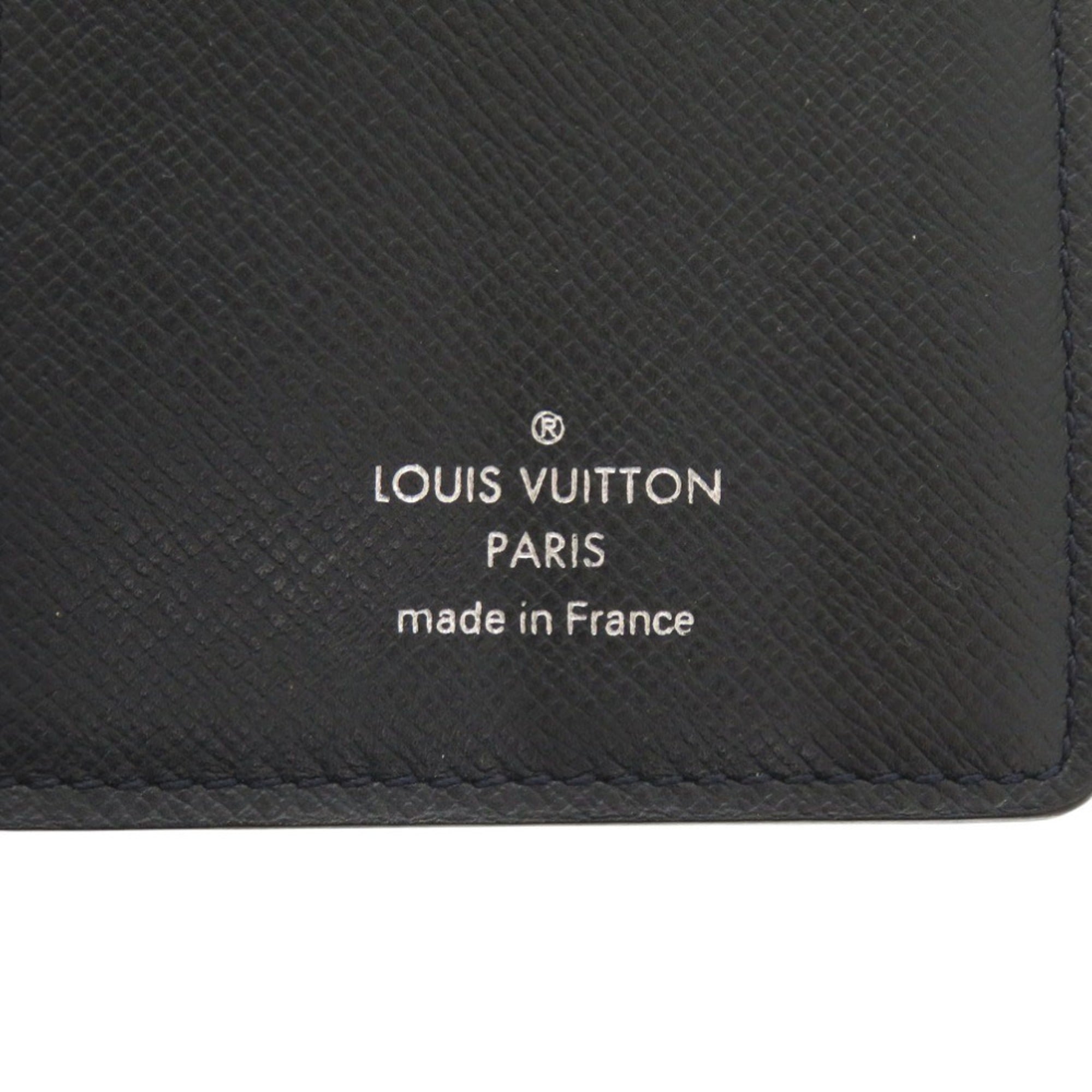 Louis Vuitton Navy Taiga Leather Long Wallet (Bi-Fold) (Pre-Owned)